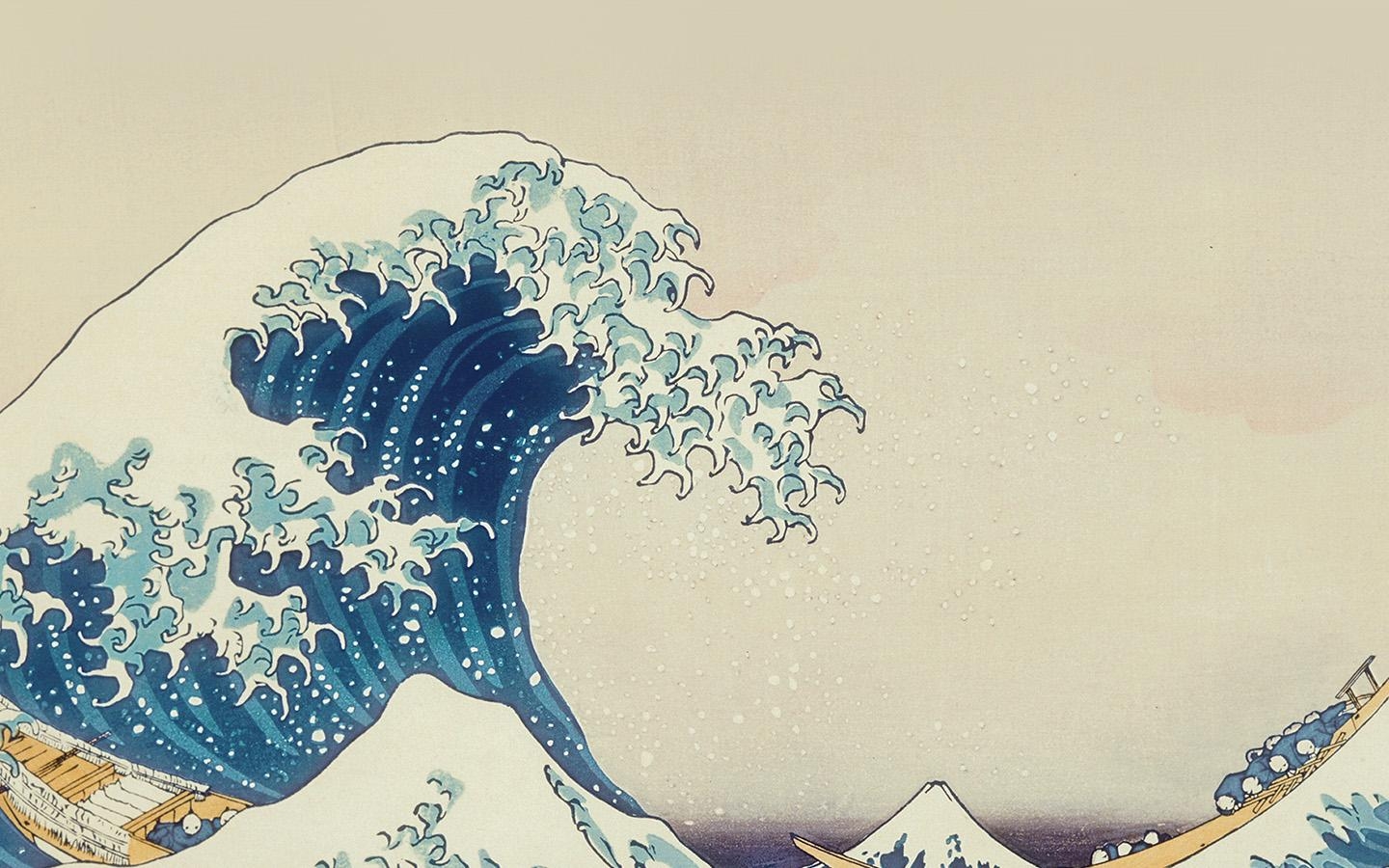 1440x900 Wave Art Hokusai Painting Classic Art Illustration, Desktop