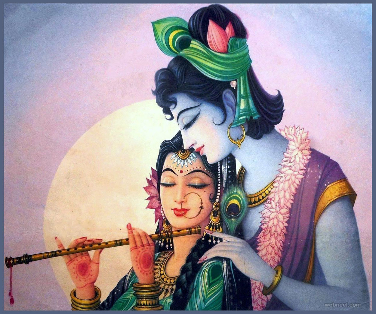 1250x1050 Beautiful Radha Krishna Paintings from top Indian artists, Desktop