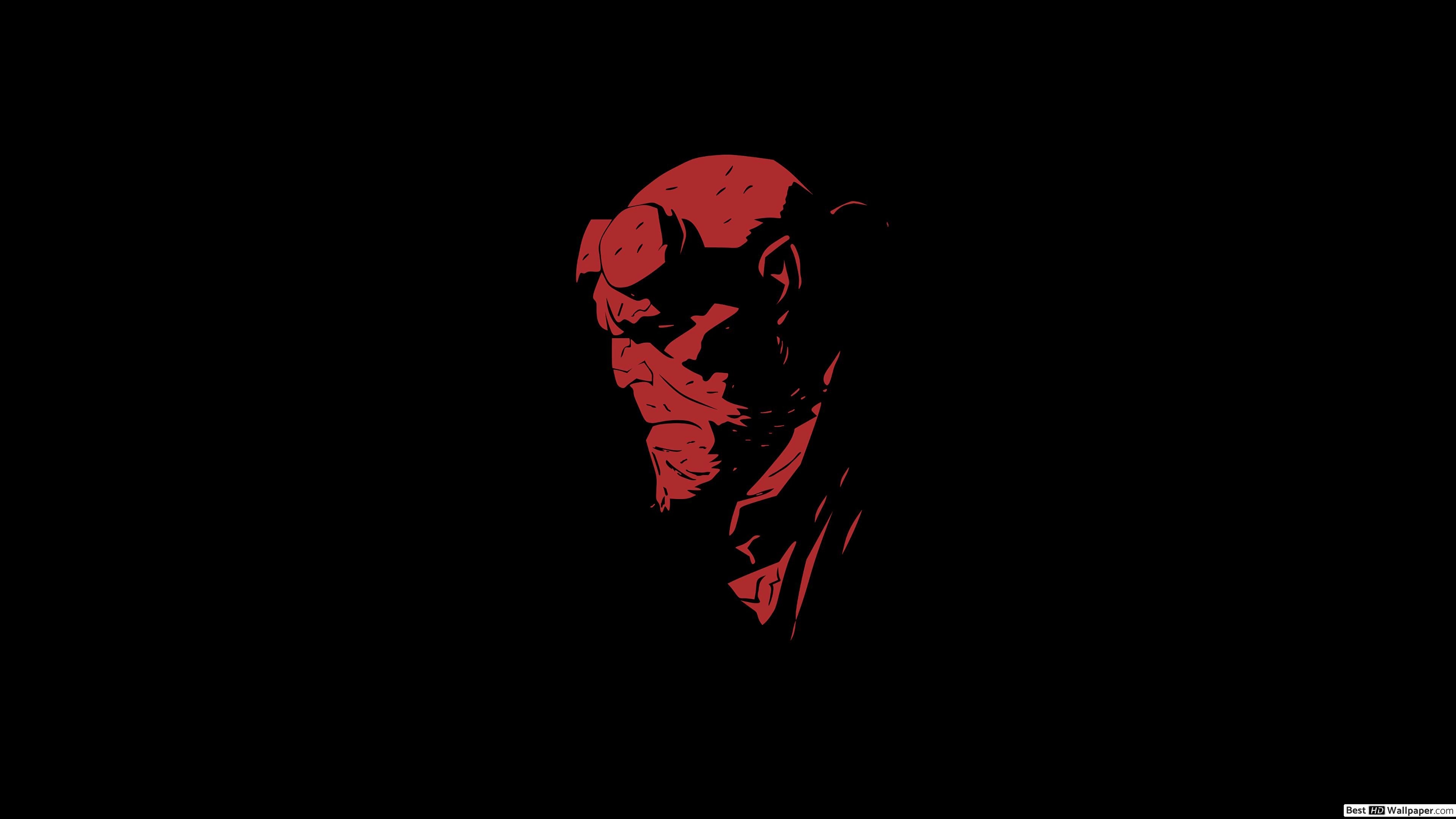 3840x2160 Hellboy red and black minimalist HD wallpaper download, Desktop