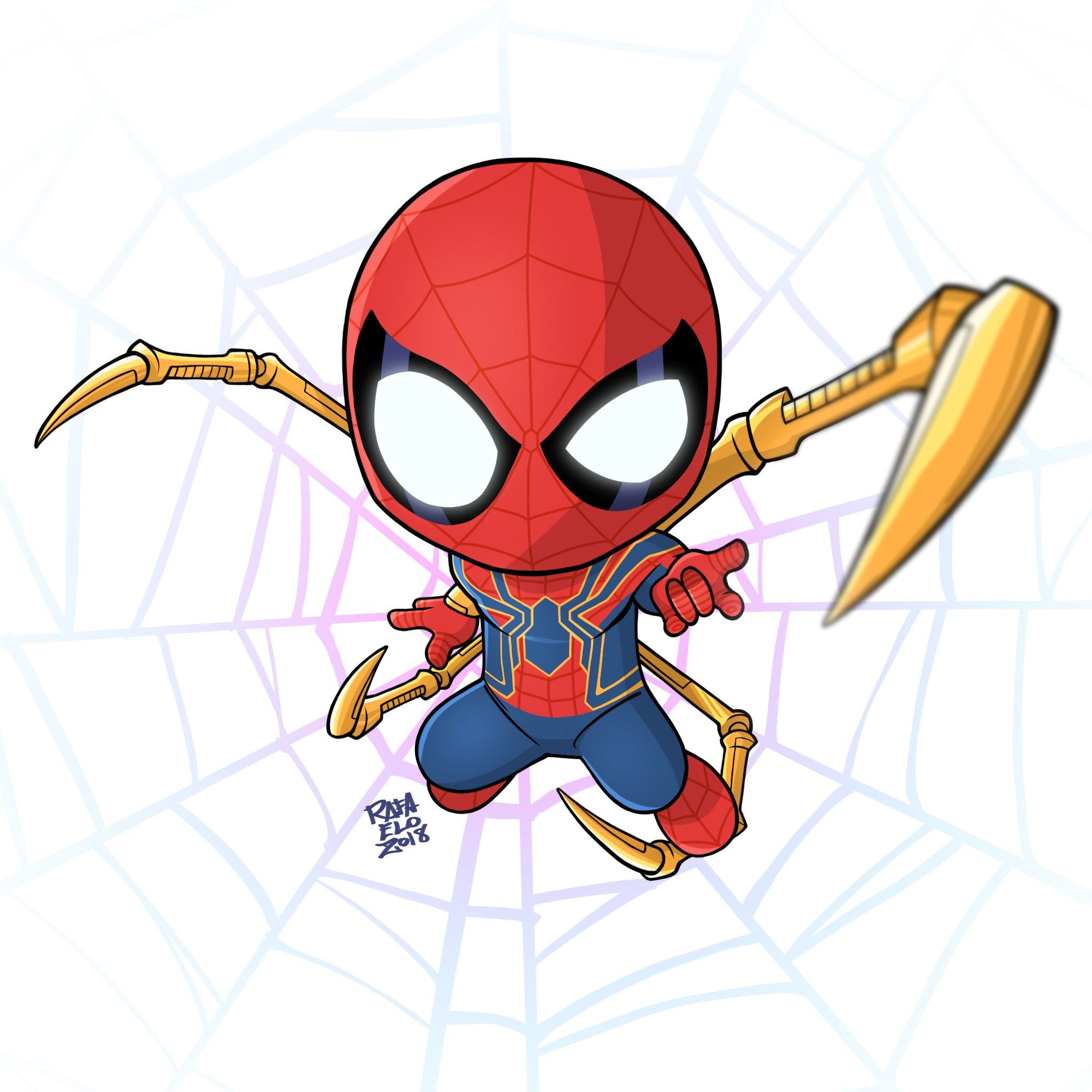 2050x2050 Cartoon Spiderman Image, Phone