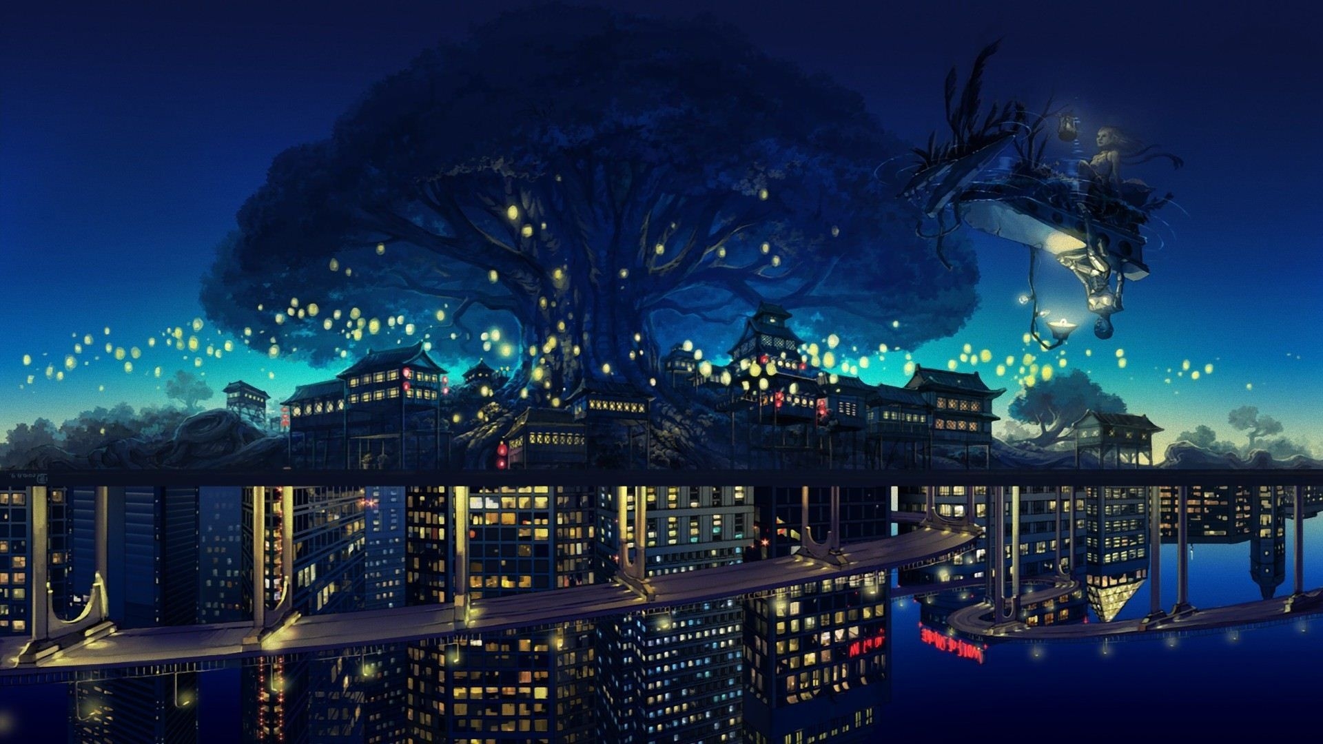 1920x1080 Anime Night City Wallpaper Free Anime Night City, Desktop