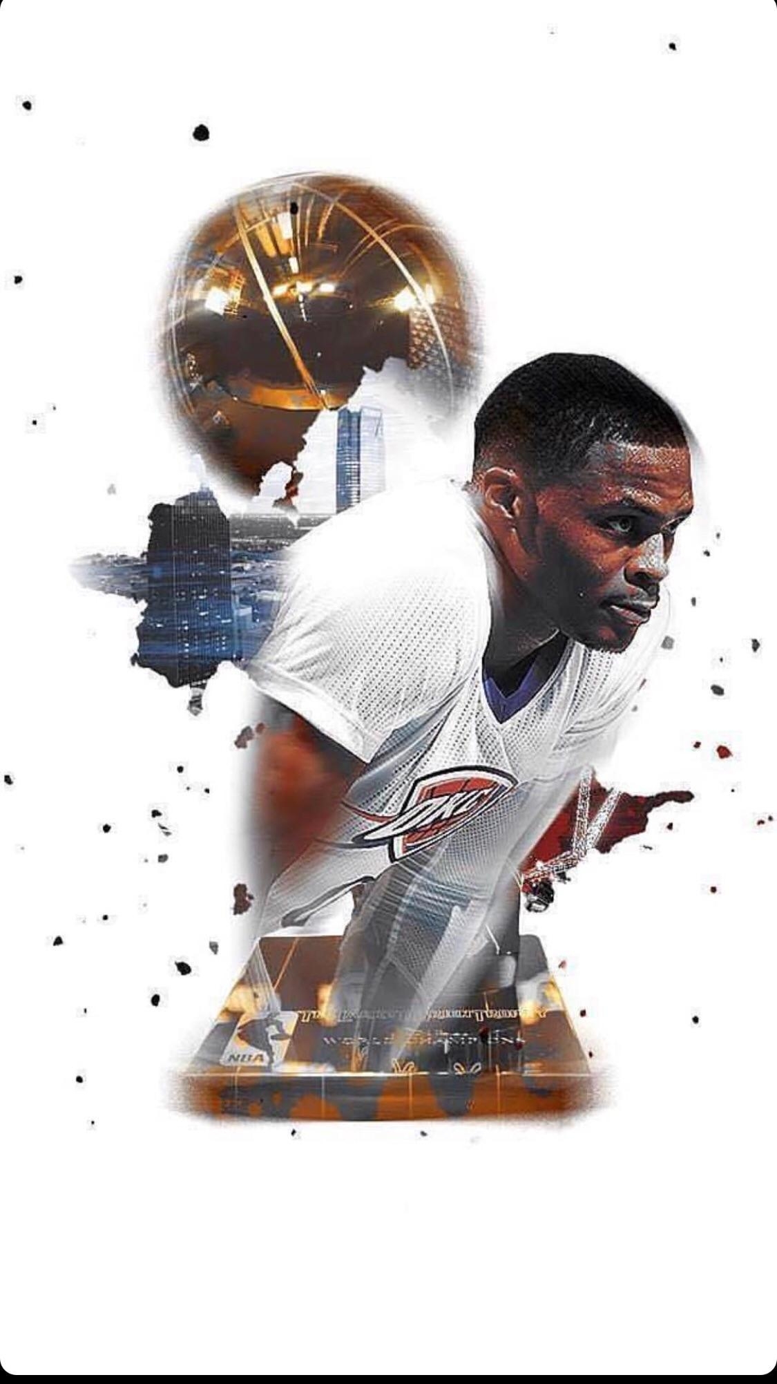 1130x2010 Fire Russell Westbrook wallpaper, Phone