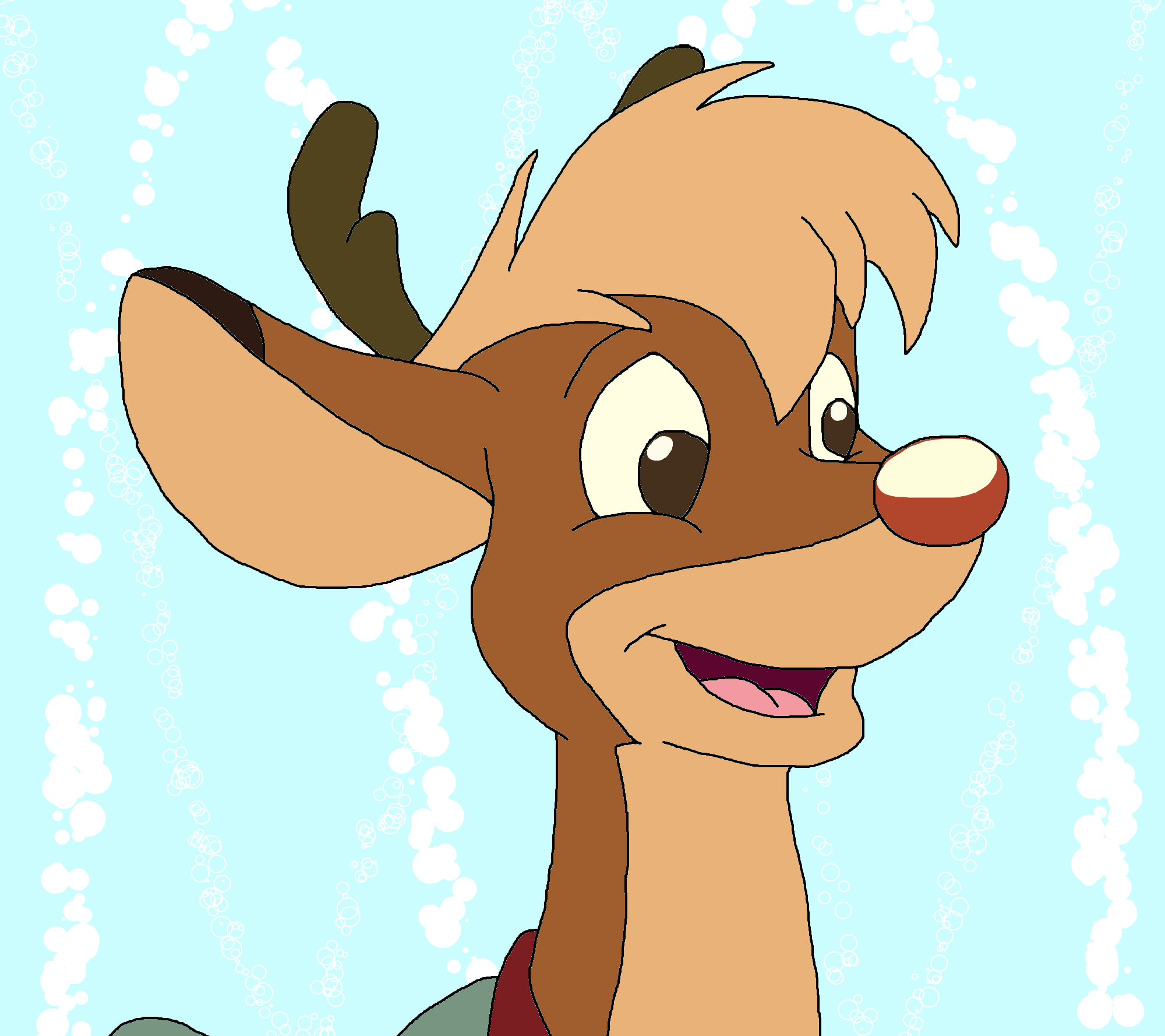 2000x1780 Rudolph The Red Nosed Reindeer (original Colors) By The Acorn, Desktop