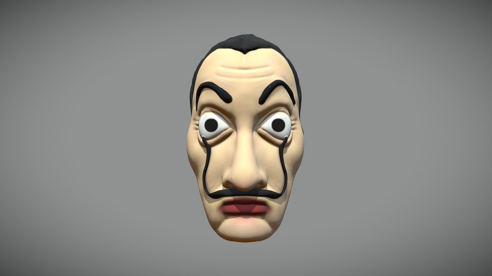 1920x1080 Salvador Dalí mask Money Heist Royalty Free 3D model by Nima Heydari [3639306], Desktop