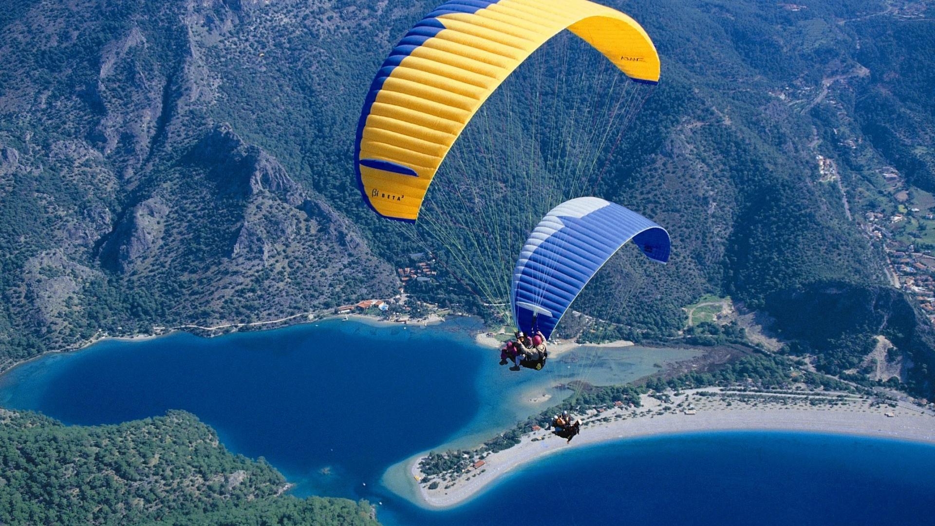 1920x1080 Landscapes nature parachuting parachute Wallpaper, Desktop