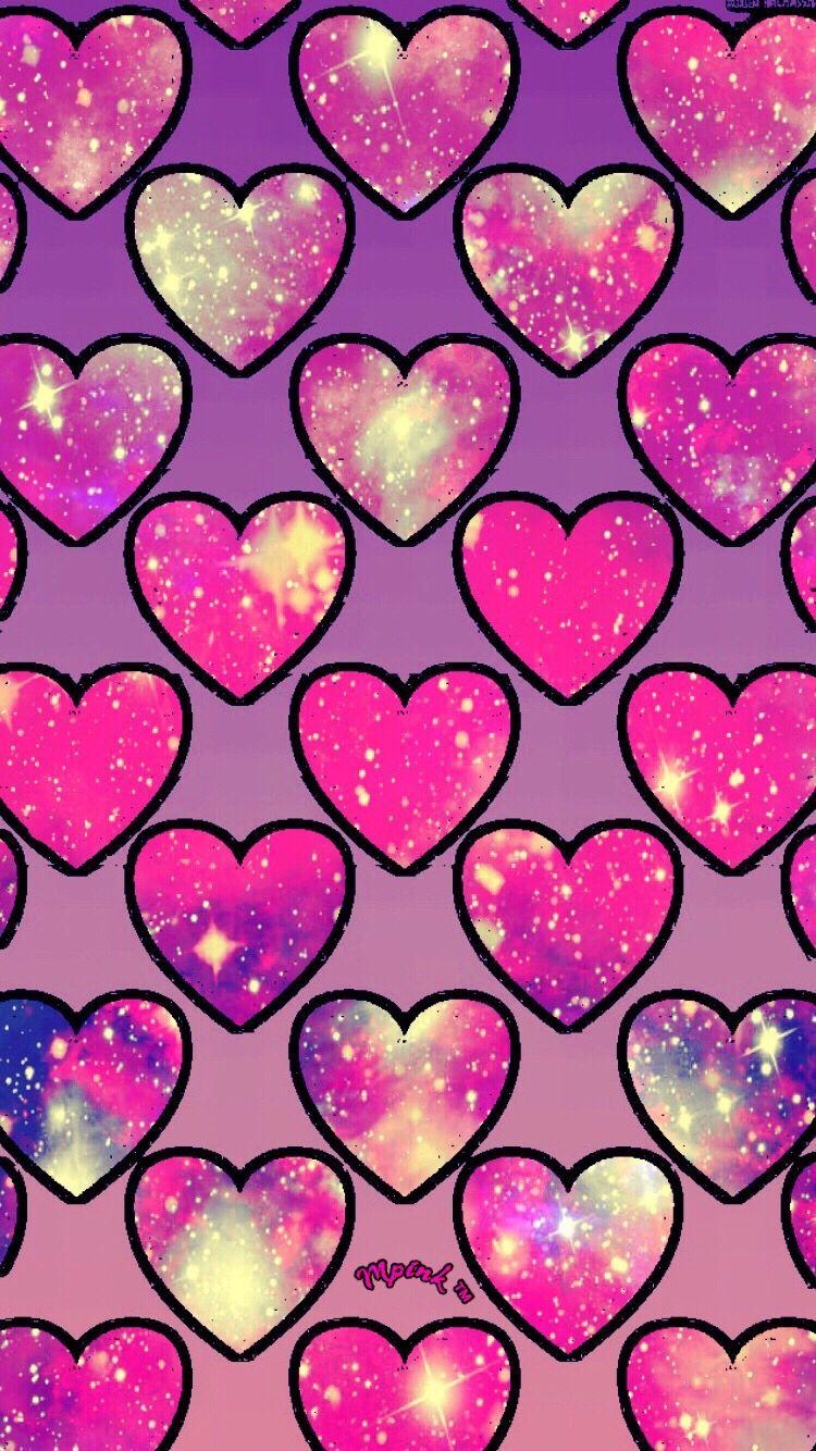 750x1340 Cute Pink Hearts Galaxy Wallpaper #androidwallpaper #iphonewallpaper # wallpaper #pattern #hearts. Heart iphone wallpaper, Galaxy wallpaper, Wallpaper iphone cute, Phone