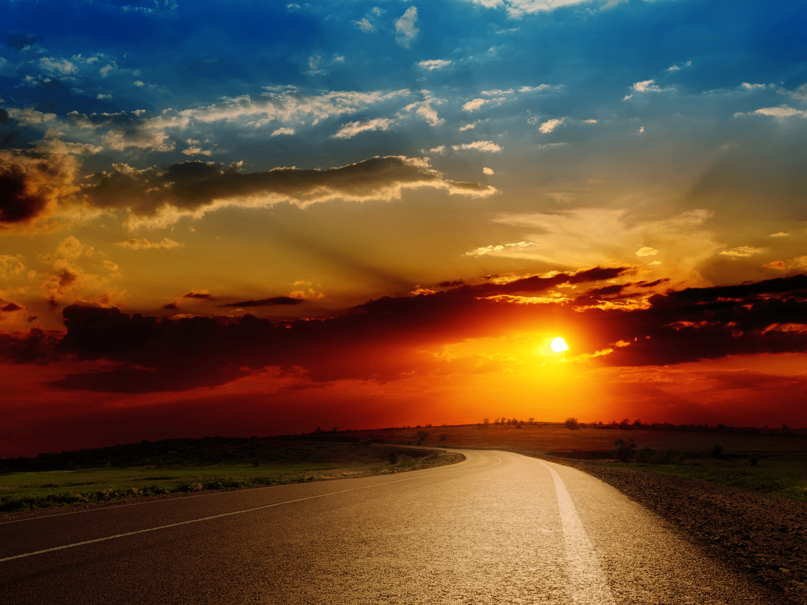 1600x1200 sunset road trip HD wallpaper /sunset, Desktop