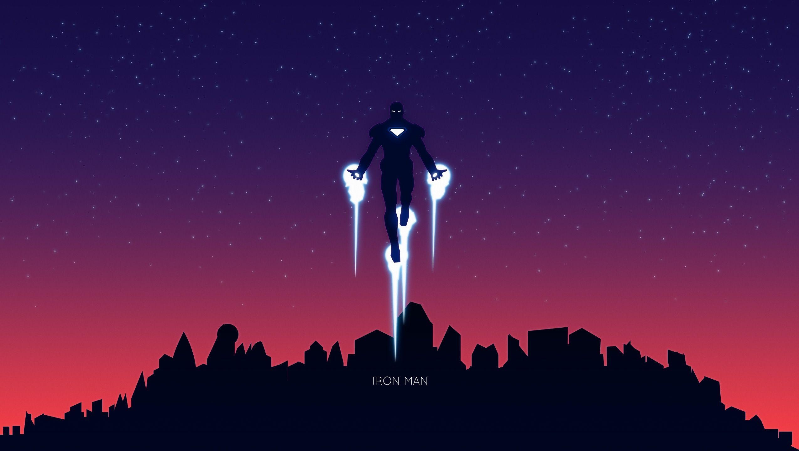 2550x1440 Wallpaper Iron Man, Fan art, Minimal, HD, Movies, Desktop