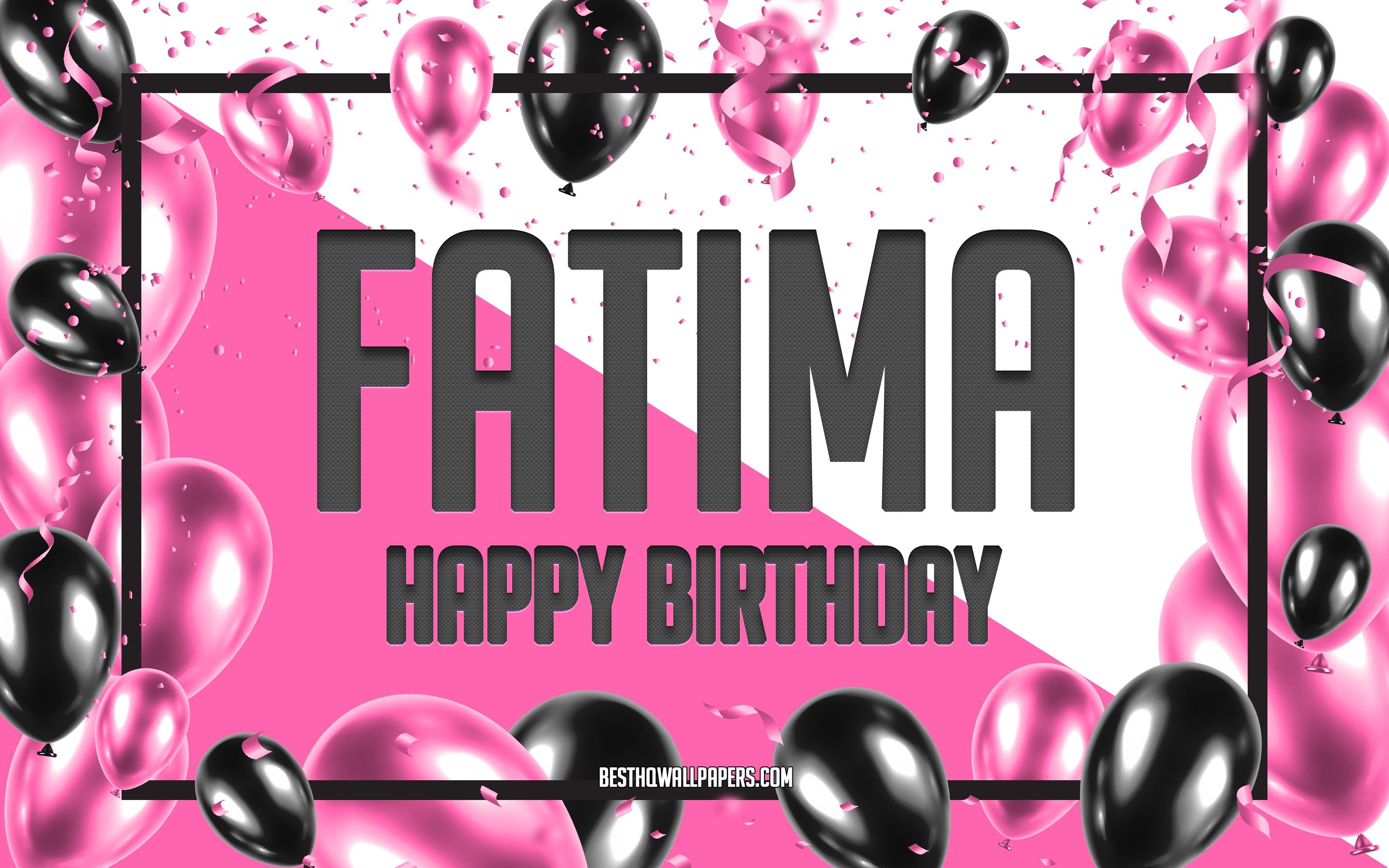 2880x1800 Download wallpaper Happy Birthday Fatima, Birthday Balloons, Desktop