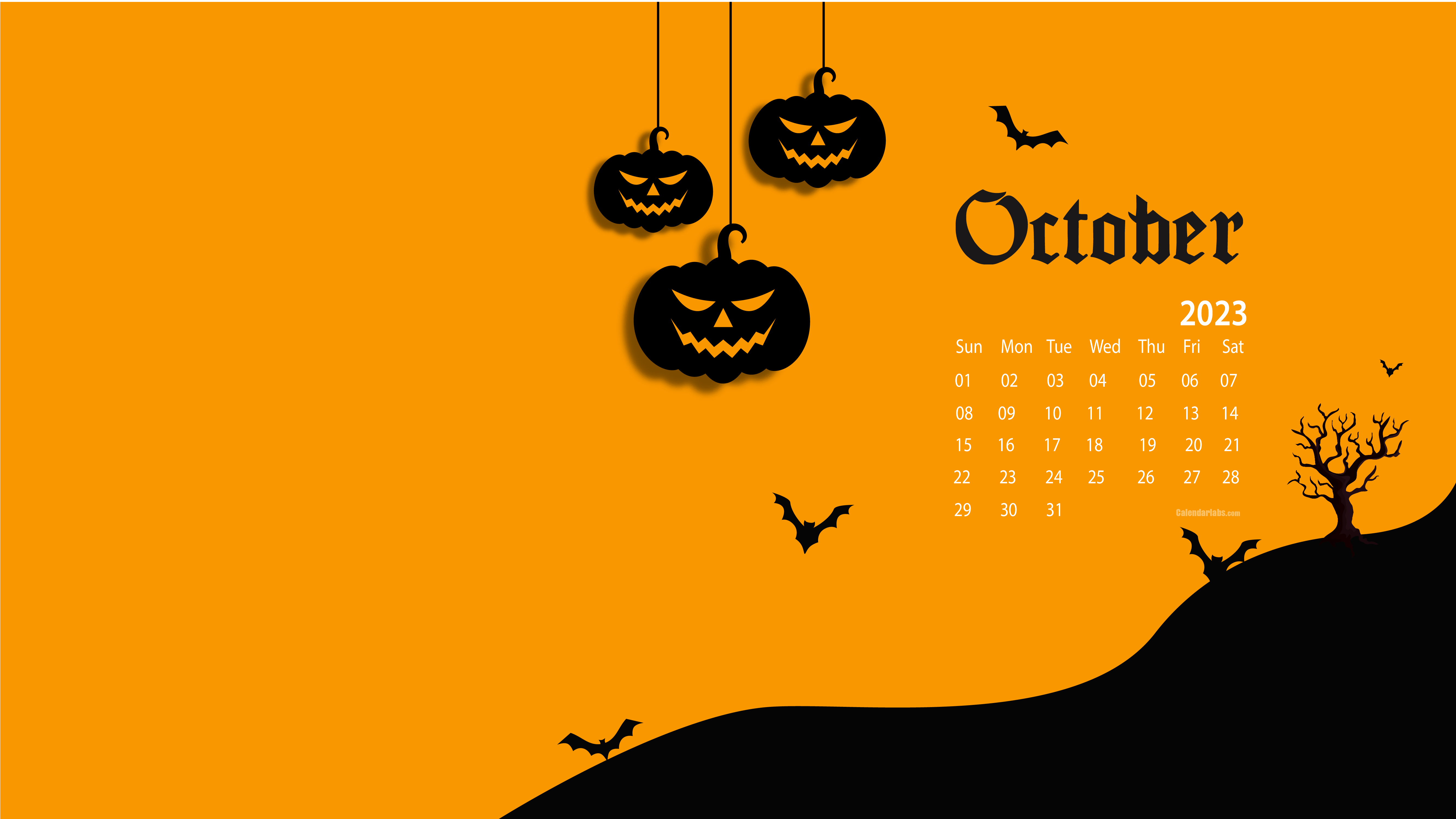 5340x3010 October 2023 Desktop Wallpaper Calendar, Desktop