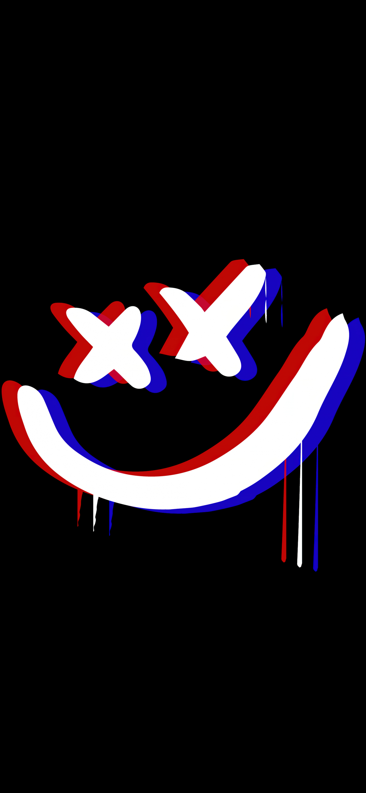 1290x2780 Drippy smiley Wallpaper 4K, Anaglyph, Phone