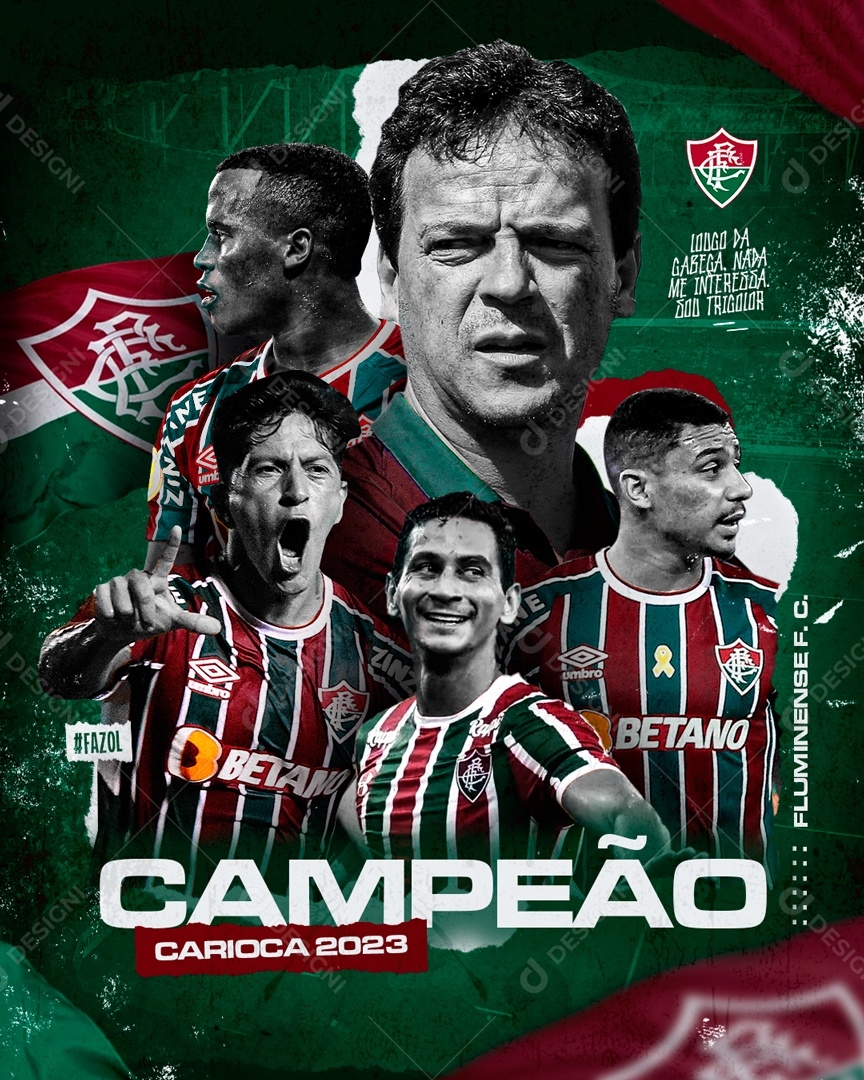 870x1080 Social Media Campeão Carioca 2023 Fluminense Jogadores PSD Editável [download], Phone