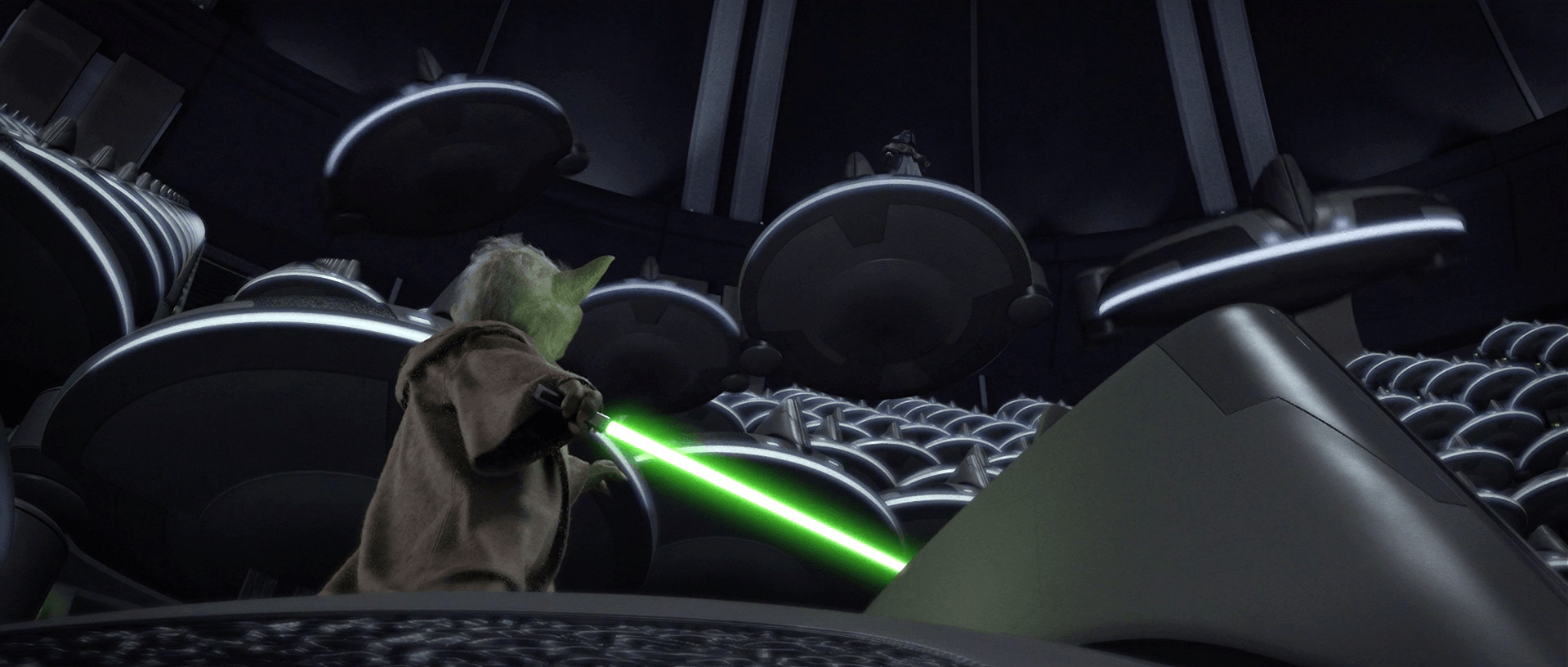 1920x820 Yoda vs Darth Sidious, Dual Screen