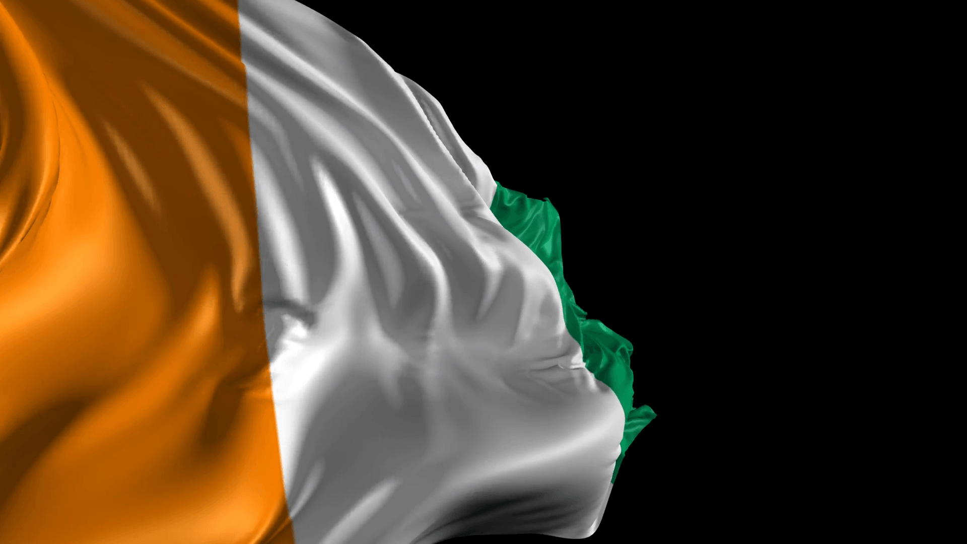 1920x1080 Flag of Ivory Coast- Beautiful 3D animation of Ivory Coast flag, Desktop