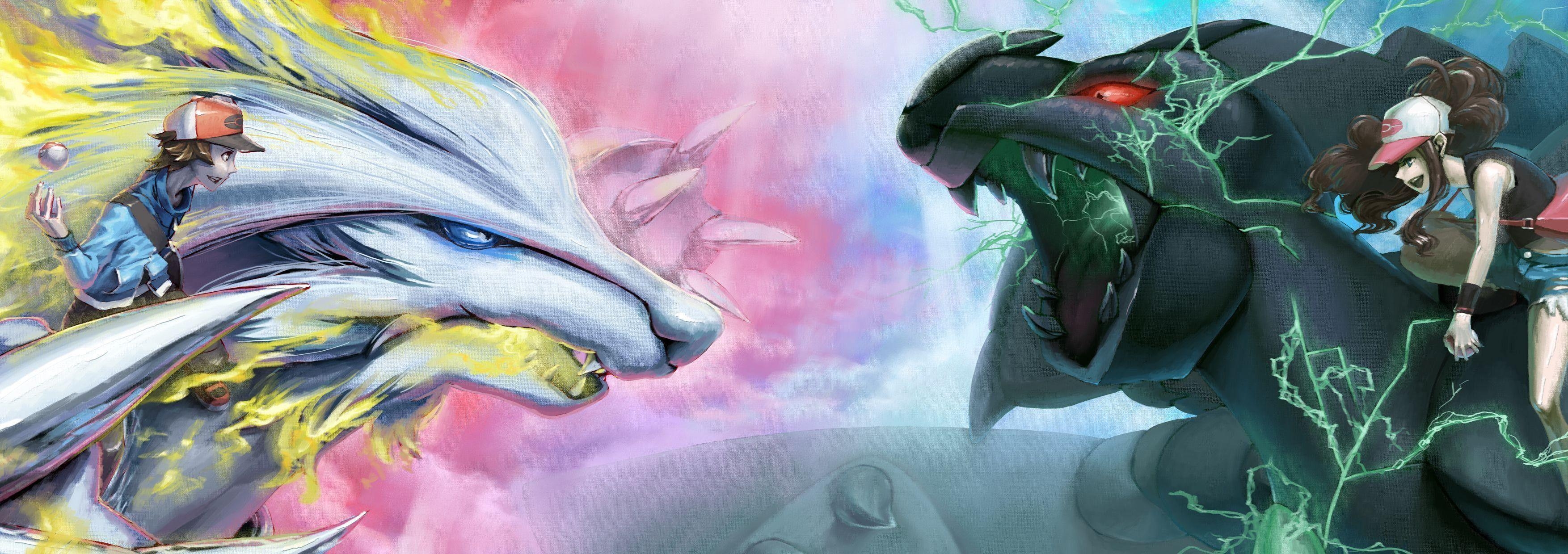 3510x1240 Kyurem Wallpaper, Dual Screen