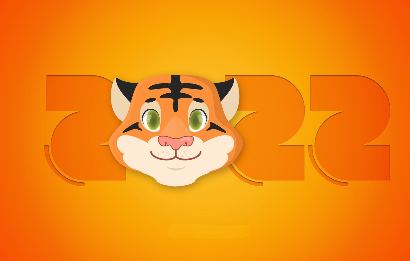 1340x850 Wallpaper tiger, background, holiday, figures, New year, new year - for desktop, section новый год, Desktop