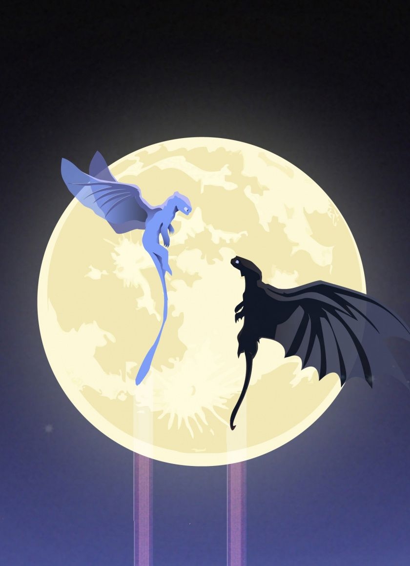 840x1160 Download Toothless and Light Fury, dragon flight, artwork wallpaper, 840x iPhone iPhone 4S, iPod touch, Phone