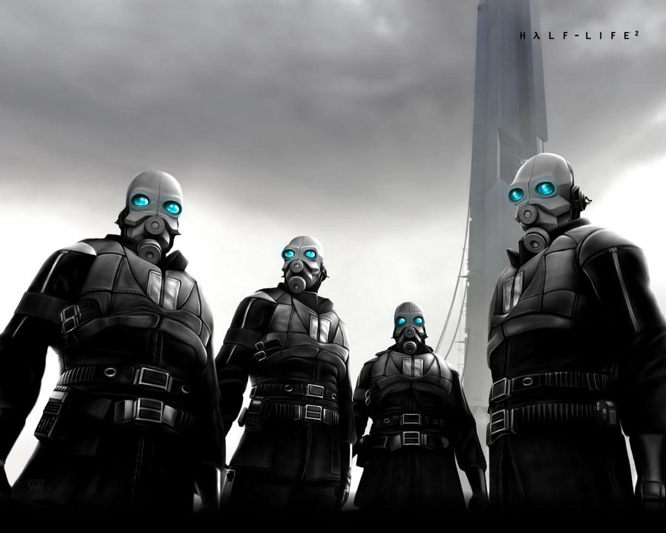 1350x1080 Combine Police Hanging Out At The Citadel Life 2 Wallpaper, Desktop