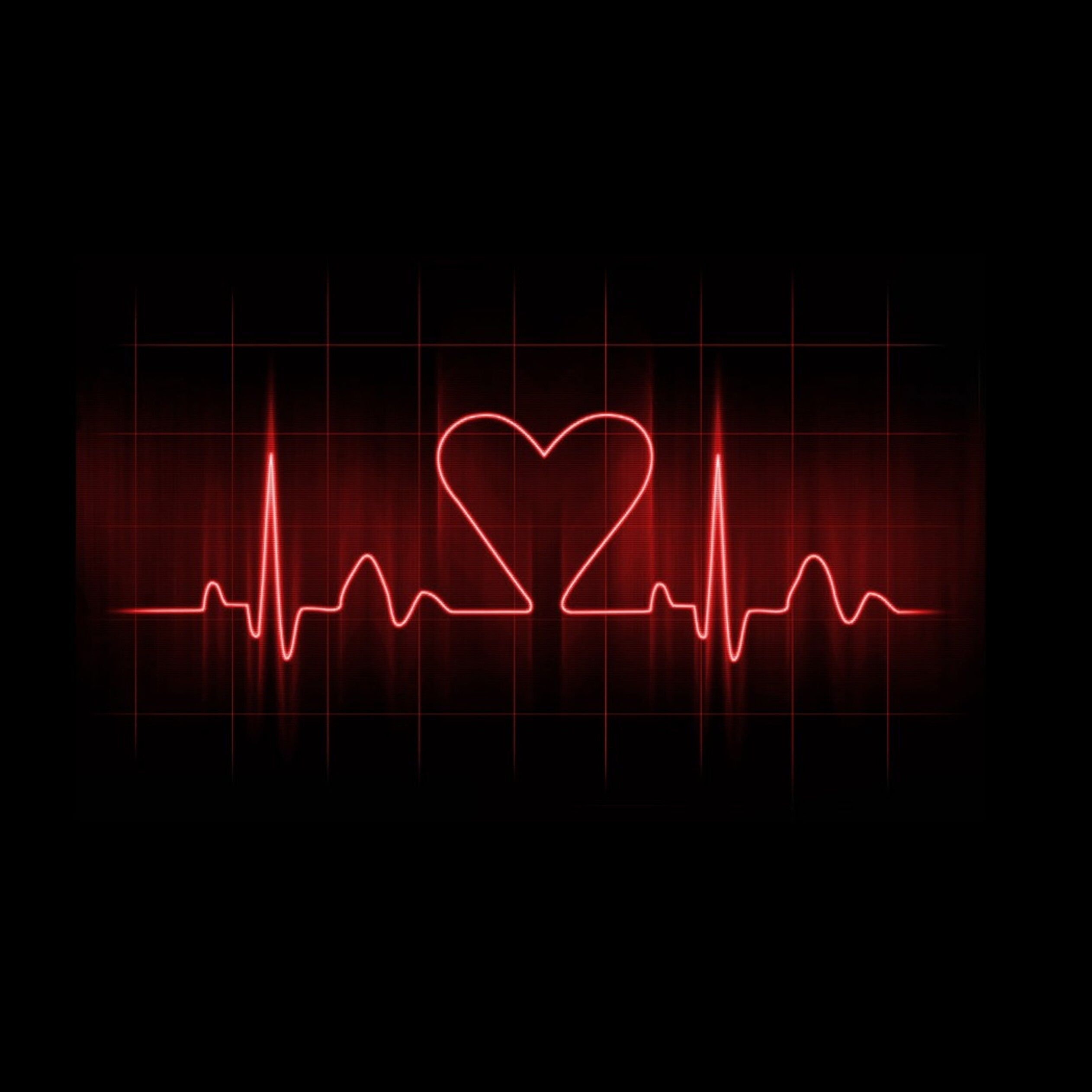 2530x2530 Heart pulse on a dark background, Phone