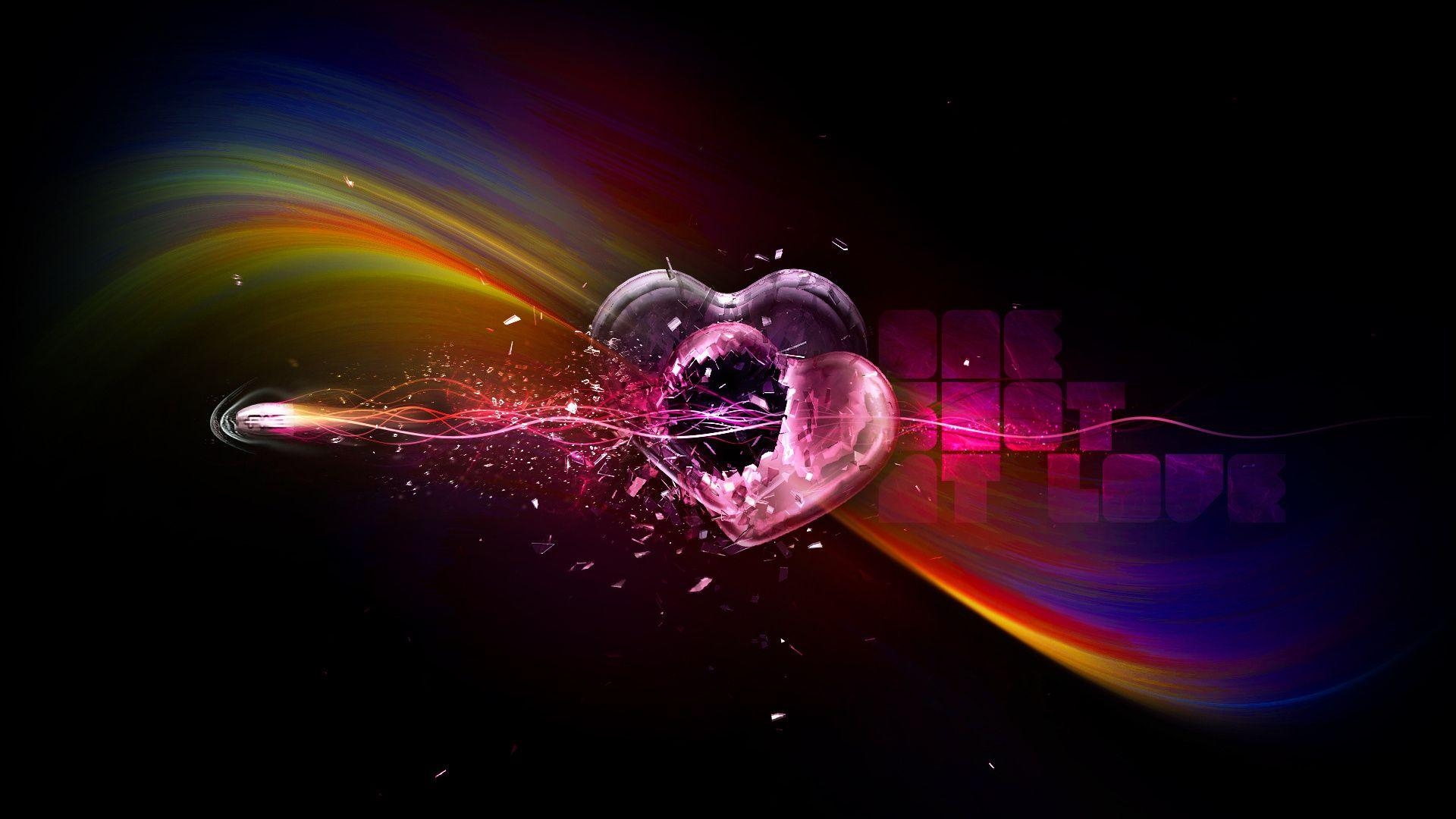 1920x1080 Broken Hearts, Ribbons, Rainbow, Heart, Bullet, A Shot At, Desktop