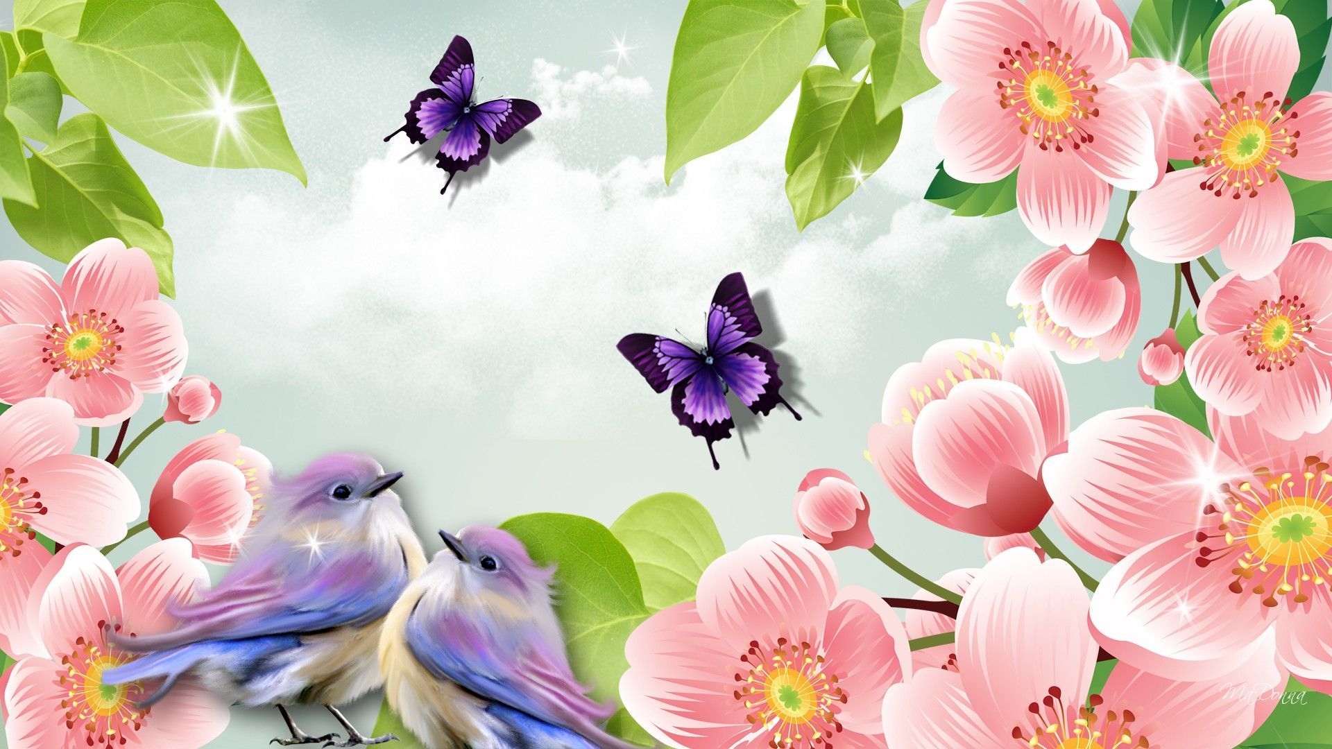 1920x1080 Owls Spring Butterfly Wallpaper, HD Owls Spring Butterfly Background on WallpaperBat, Desktop