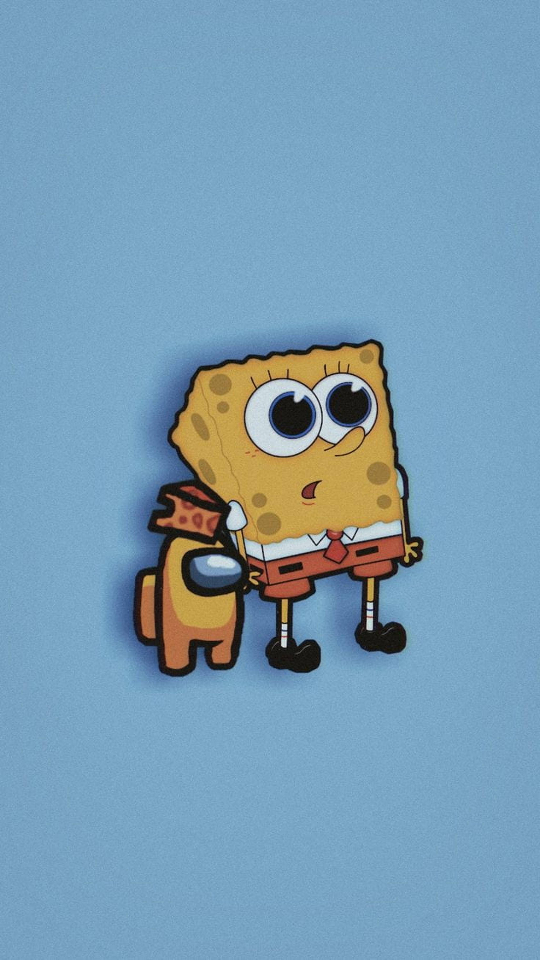 2060x3650 Download Aesthetic Among Us With Spongebob Wallpaper, Phone