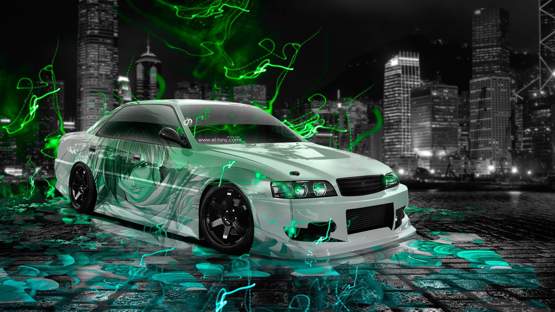1920x1080 Toyota Chaser JZX100 JDM Anime Aerography City Energy Car, Desktop