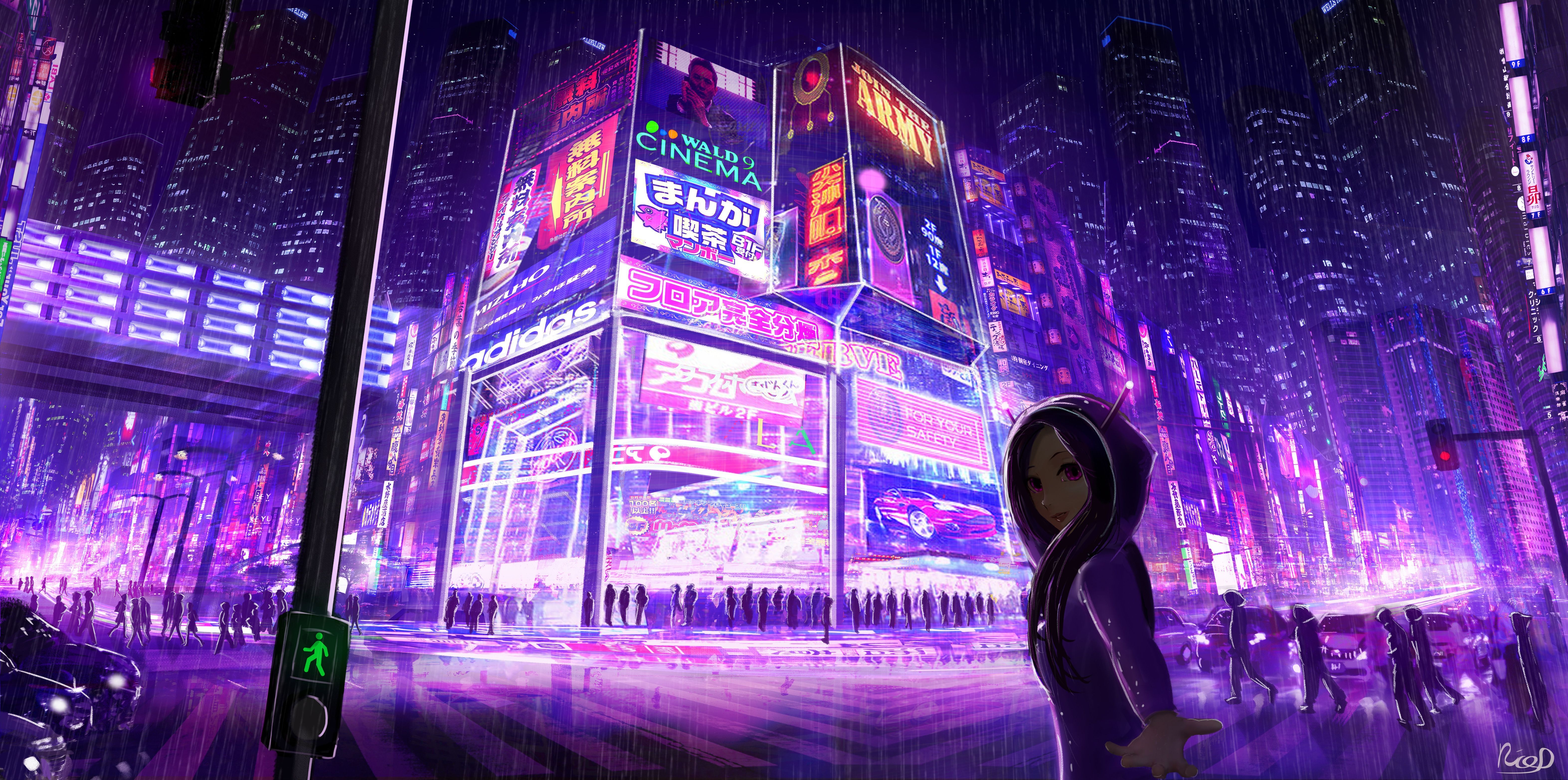 6290x3130 Cyberpunk Purple Wallpaper Free Cyberpunk Purple Background, Dual Screen