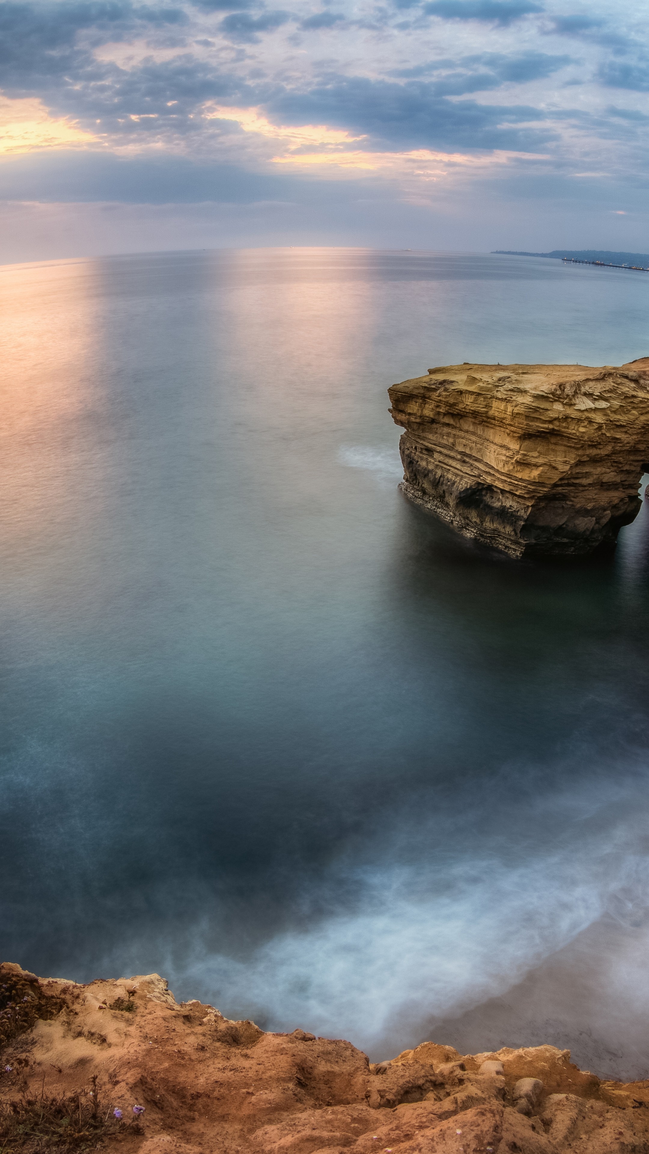 2160x3840 Wallpaper San Diego, 4k, HD wallpaper, sunset, sunrise, cliffs, sea, ocean, water, sky, clouds, Nature, Phone