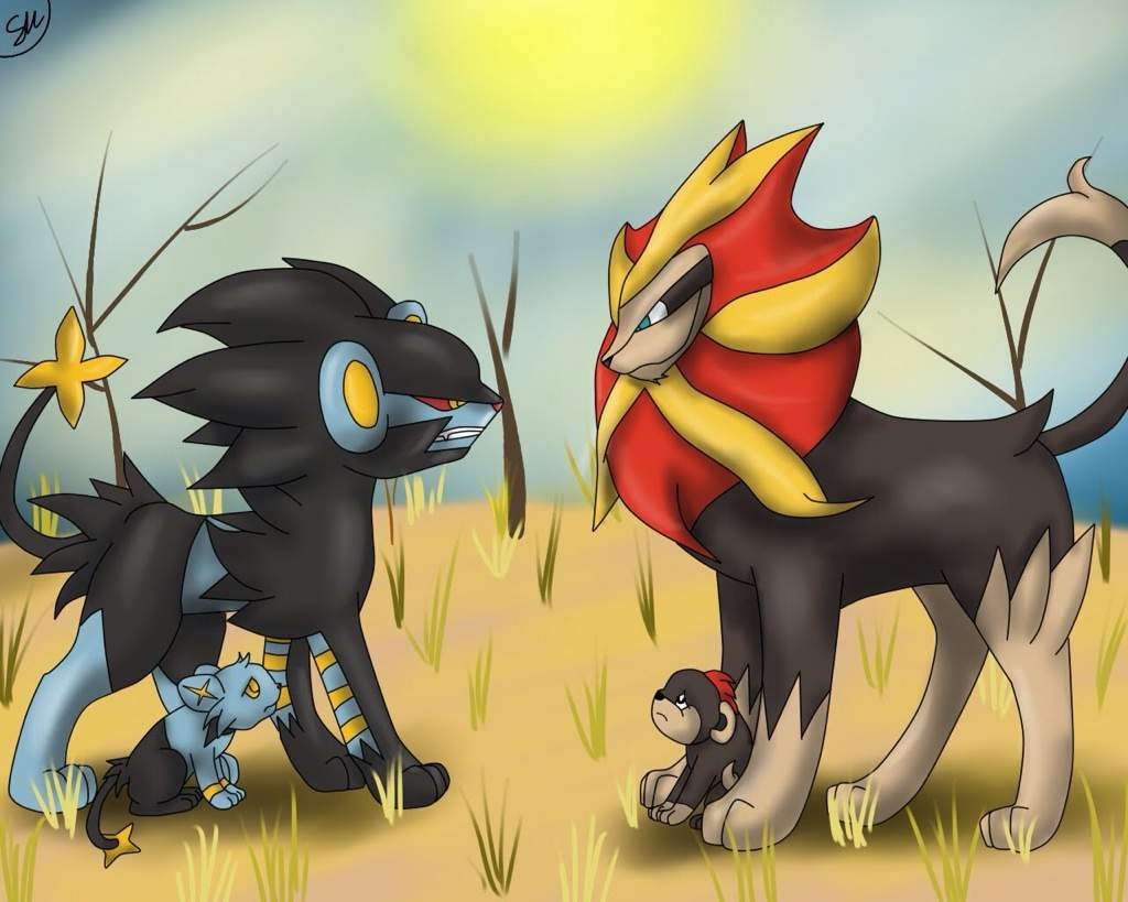 1030x820 Pyroar Luxray, Desktop