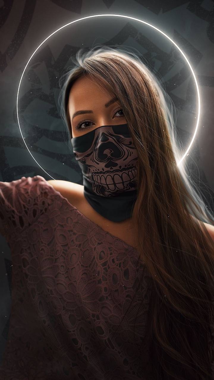 720x1280 Girl with a mask wallpaper, Phone