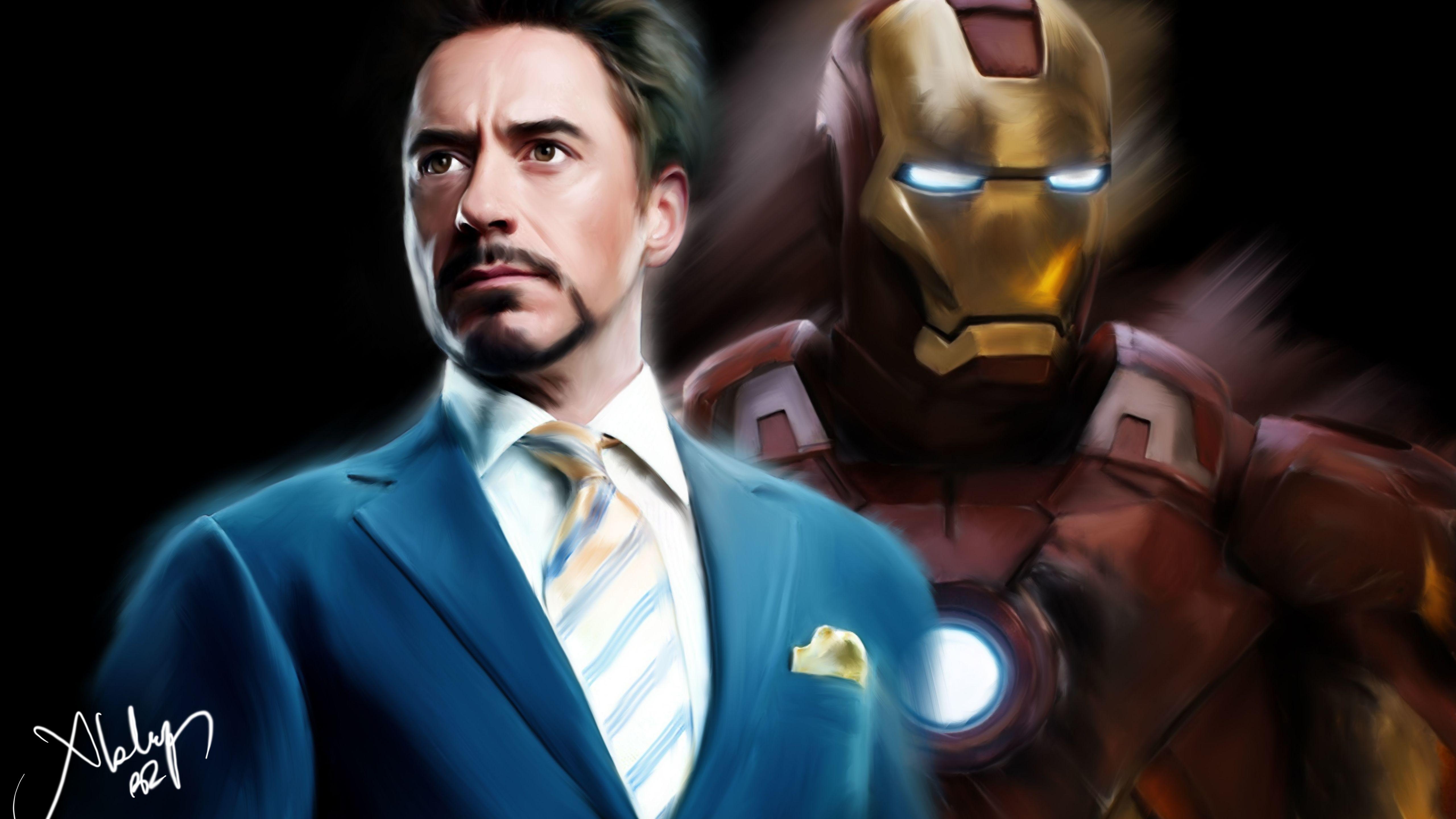 5120x2880 Tony Stark as Iron Man Portrait Artwork 5k Wallpaper. HD Wallpaper, Desktop