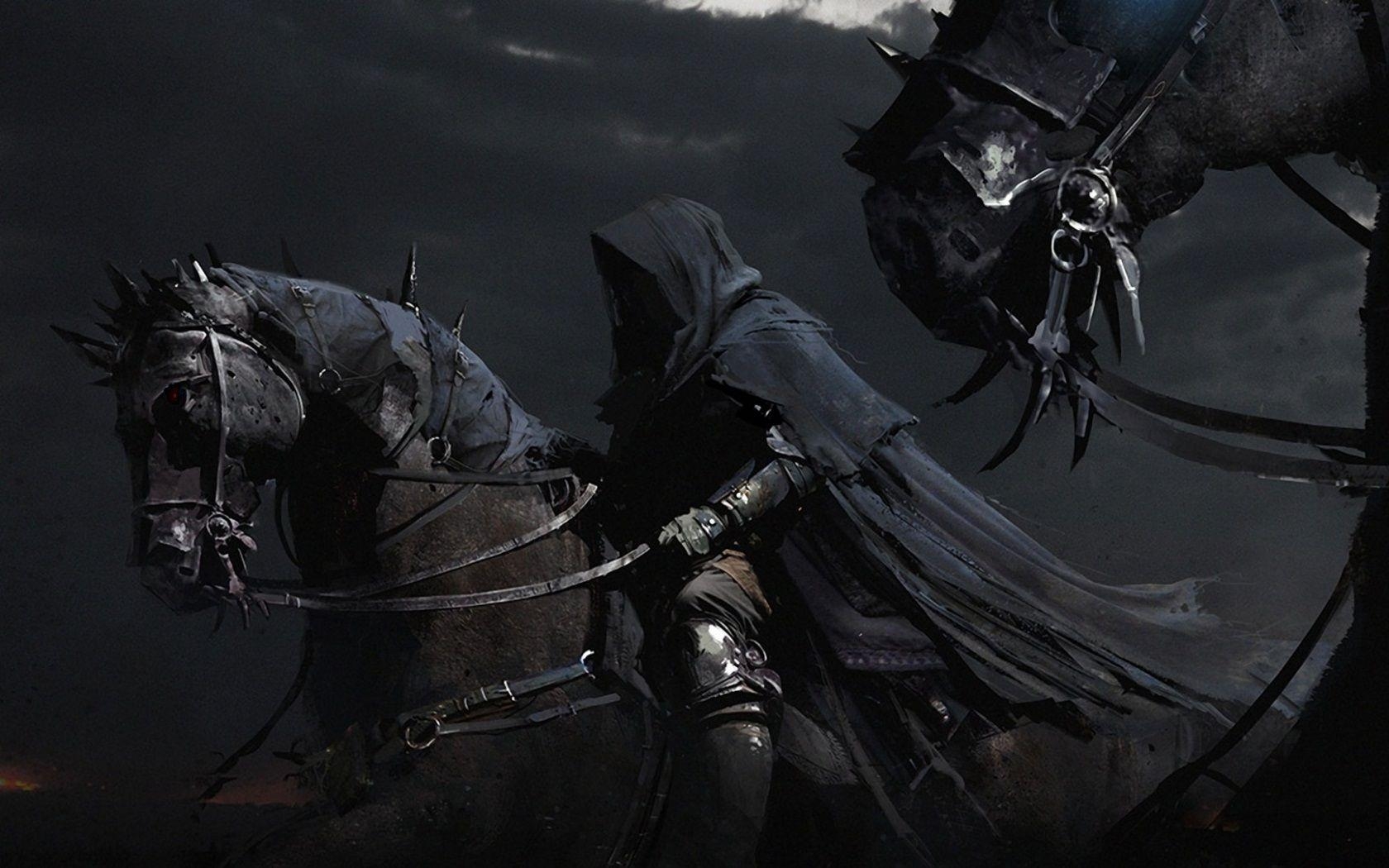 1680x1050 Fantasy art horses nazgul ringwraith lord of the rings, Desktop