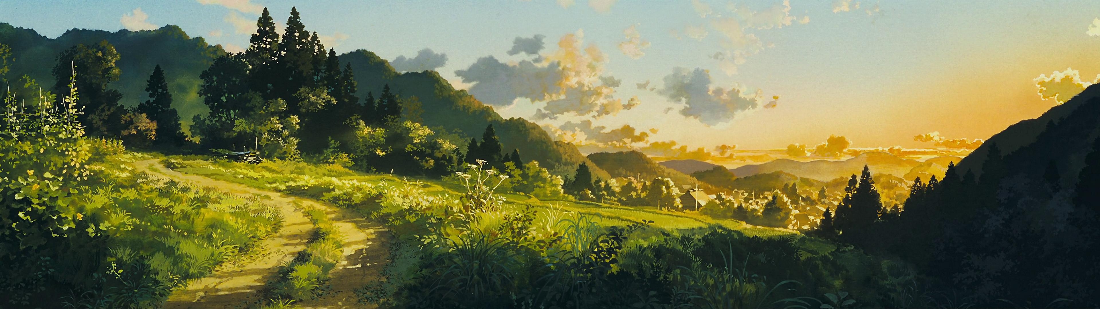 3840x1080 High res 'dual screen' Studio Ghibli desktop wallpaper!, Dual Screen