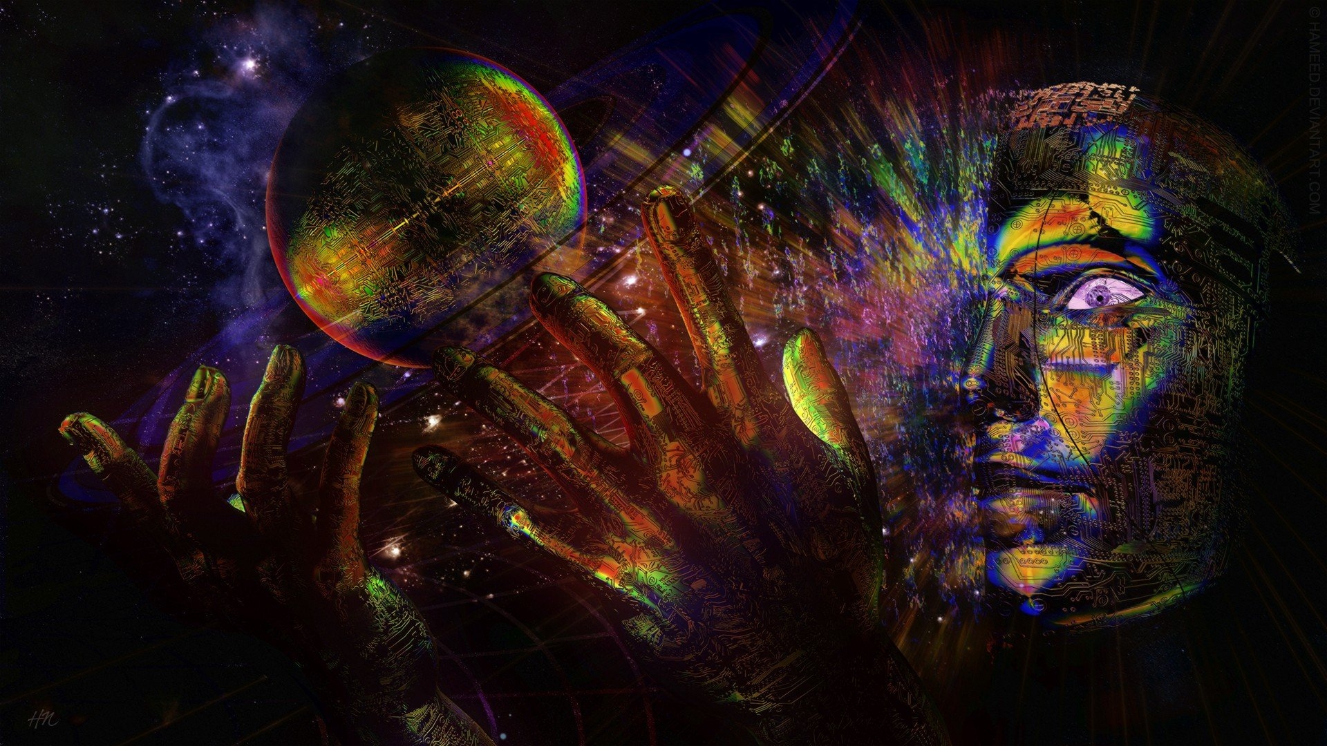 1920x1080 psychedelic, Circuits, Space HD Wallpaper / Desktop and Mobile Image & Photo, Desktop