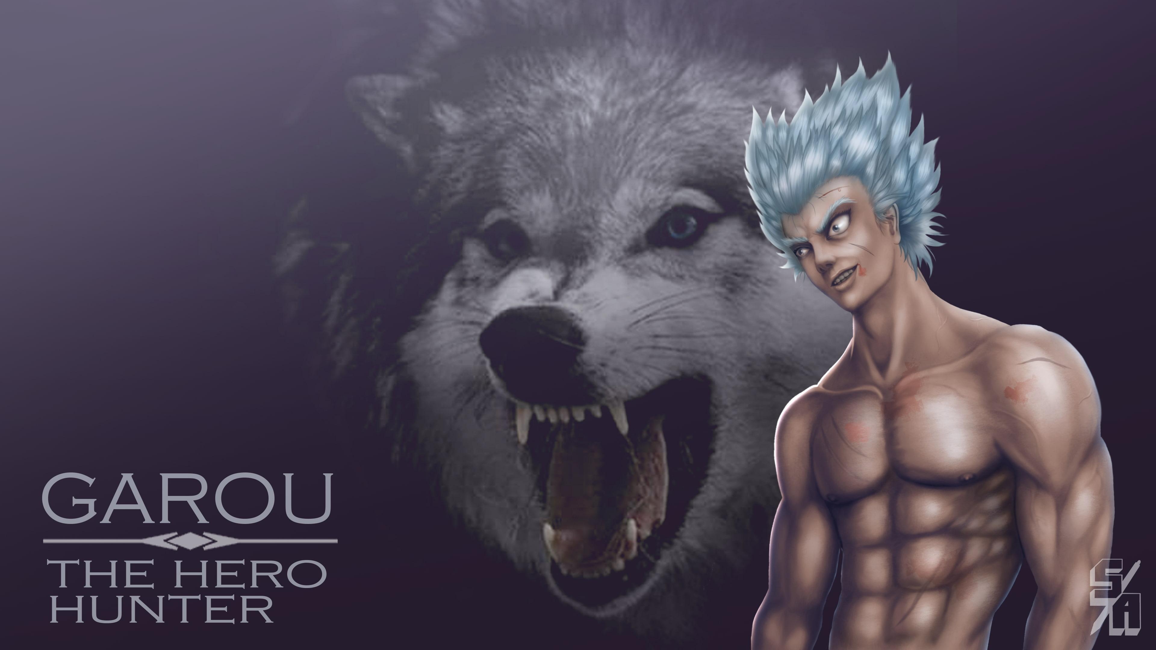 3840x2160 HD Wallpaper: Wolf, Garou, One Punch Man, Anime, Shounen, Saitama, Desktop