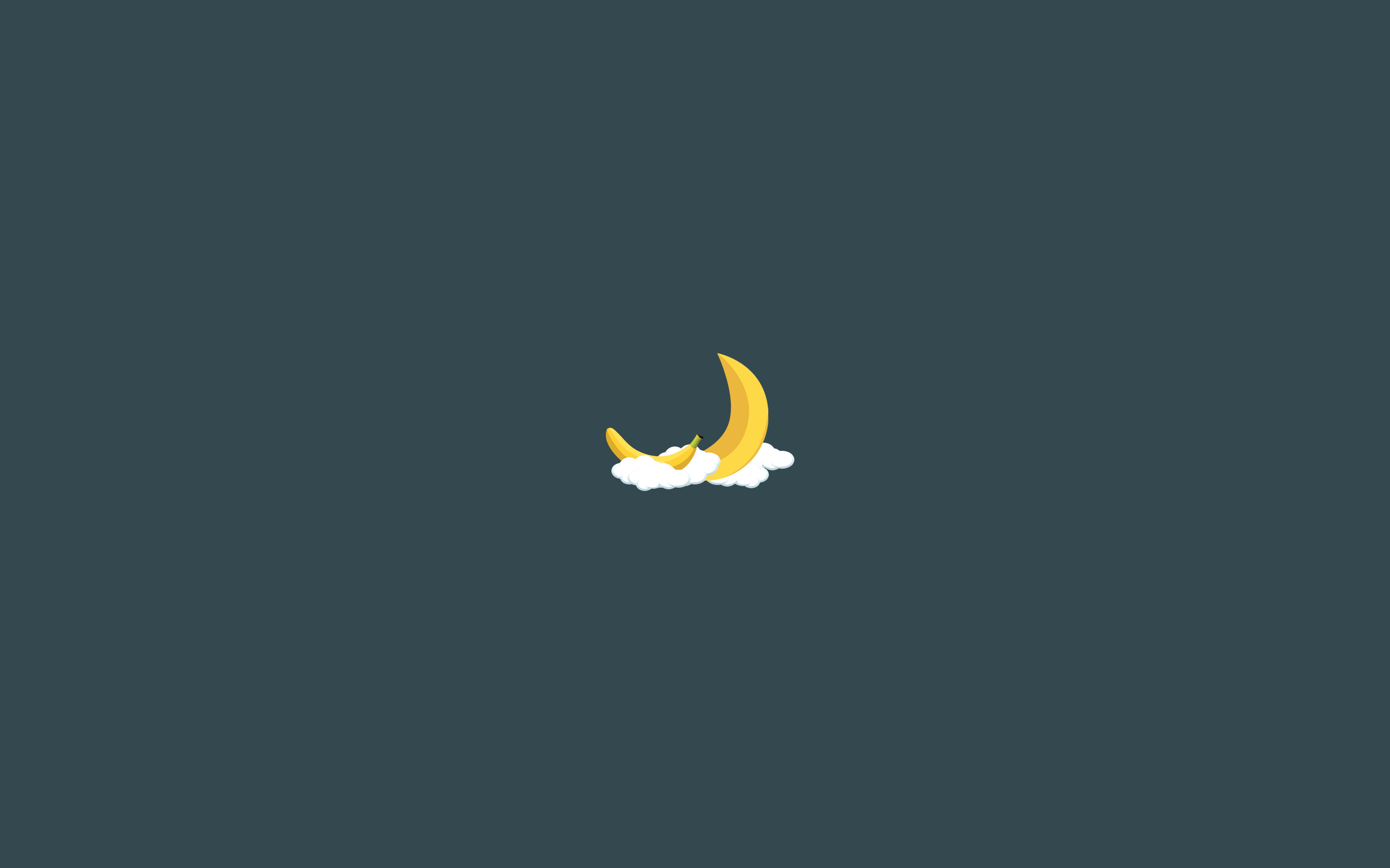 2560x1600 banana moon minimalist wallpaper dark2. Minimalist, Desktop