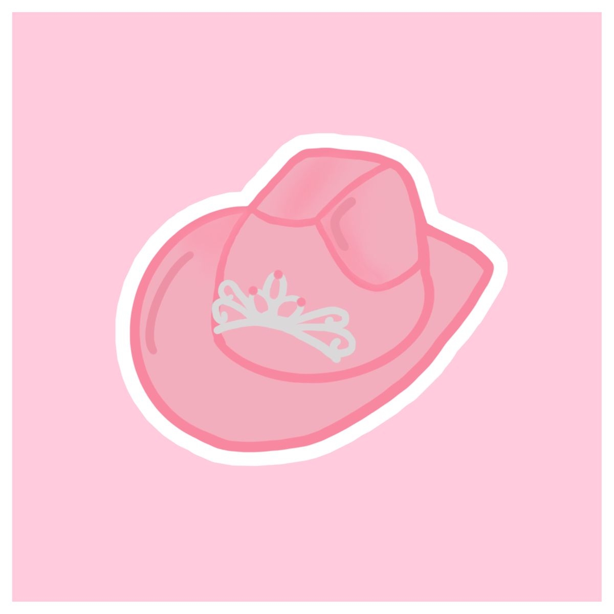 1200x1200 Pretty Pink Cowgirl Hat Sticker by morganicdesigns. Valentines wallpaper iphone, Preppy wallpaper, Preppy stickers, Phone