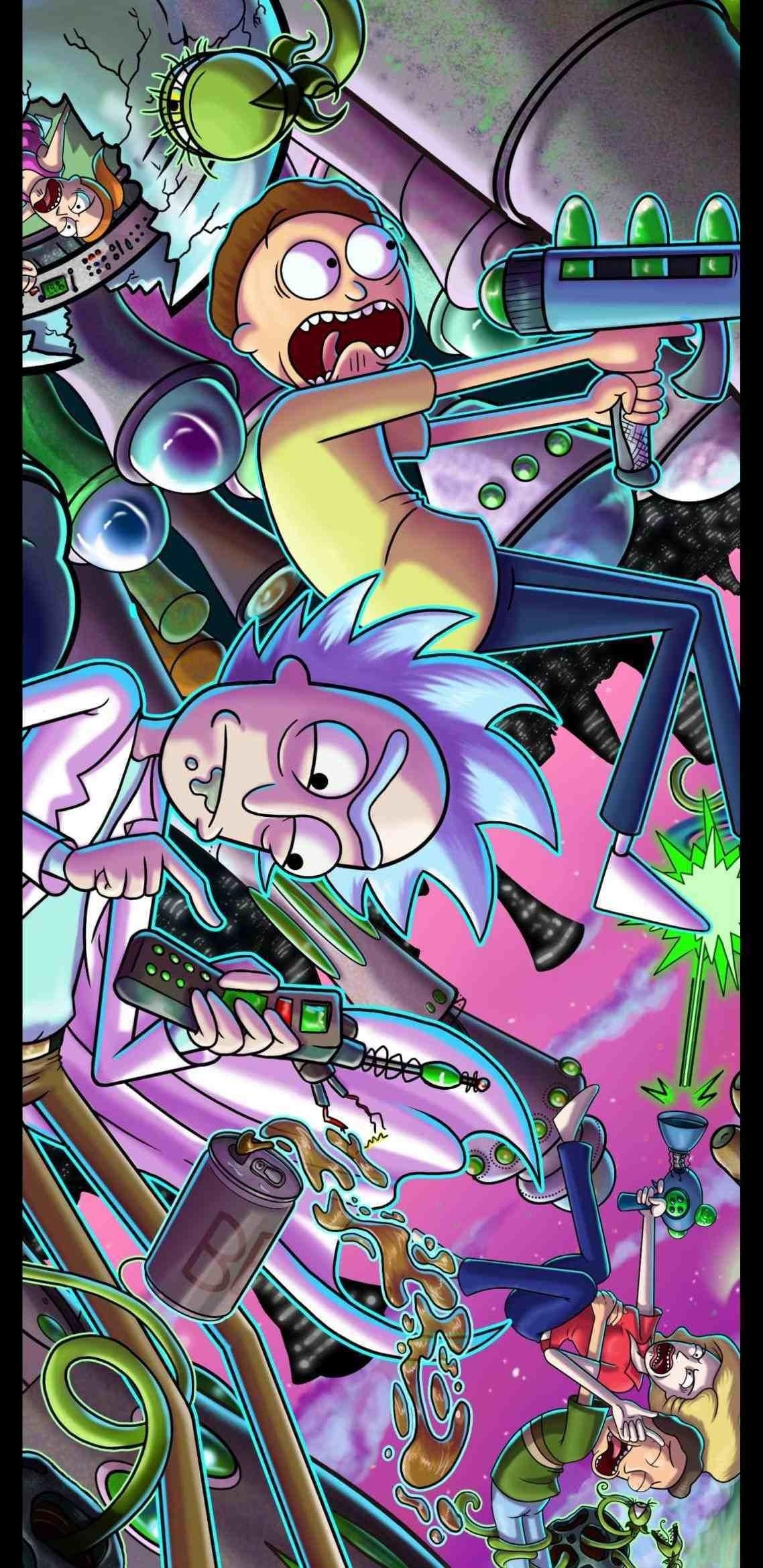 1140x2340 Trippy Wallpaper On Wallpaperplay And Morty Phone Case, Phone