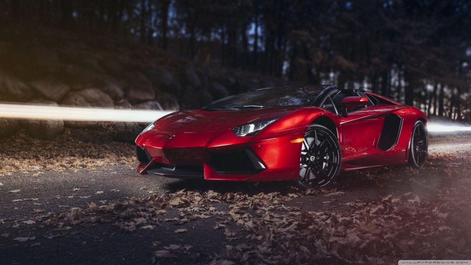 1600x900 Lamborghini Aventador LP700 4 Roadster Red Autumn ❤ 4K HD Desktop, Desktop