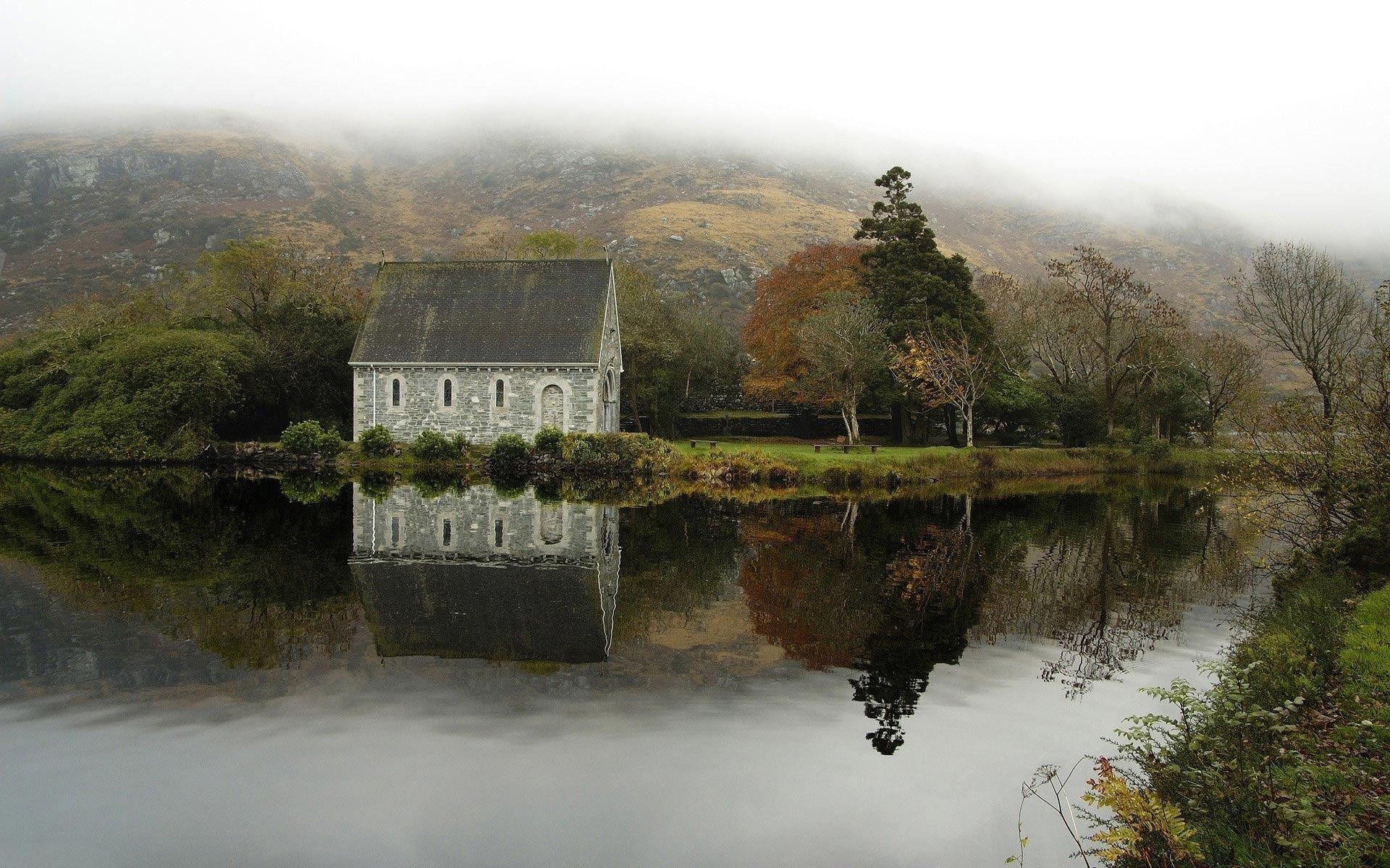 1920x1200 Church at Gougane Barra Lake, Ireland wallpaper #, Desktop