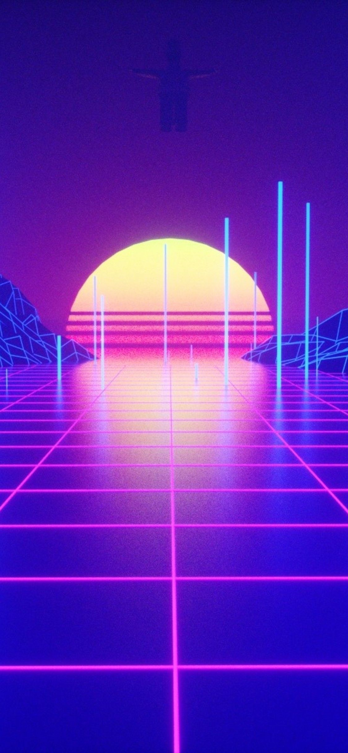 1130x2440 Retrowave Phone Wallpaper, Phone