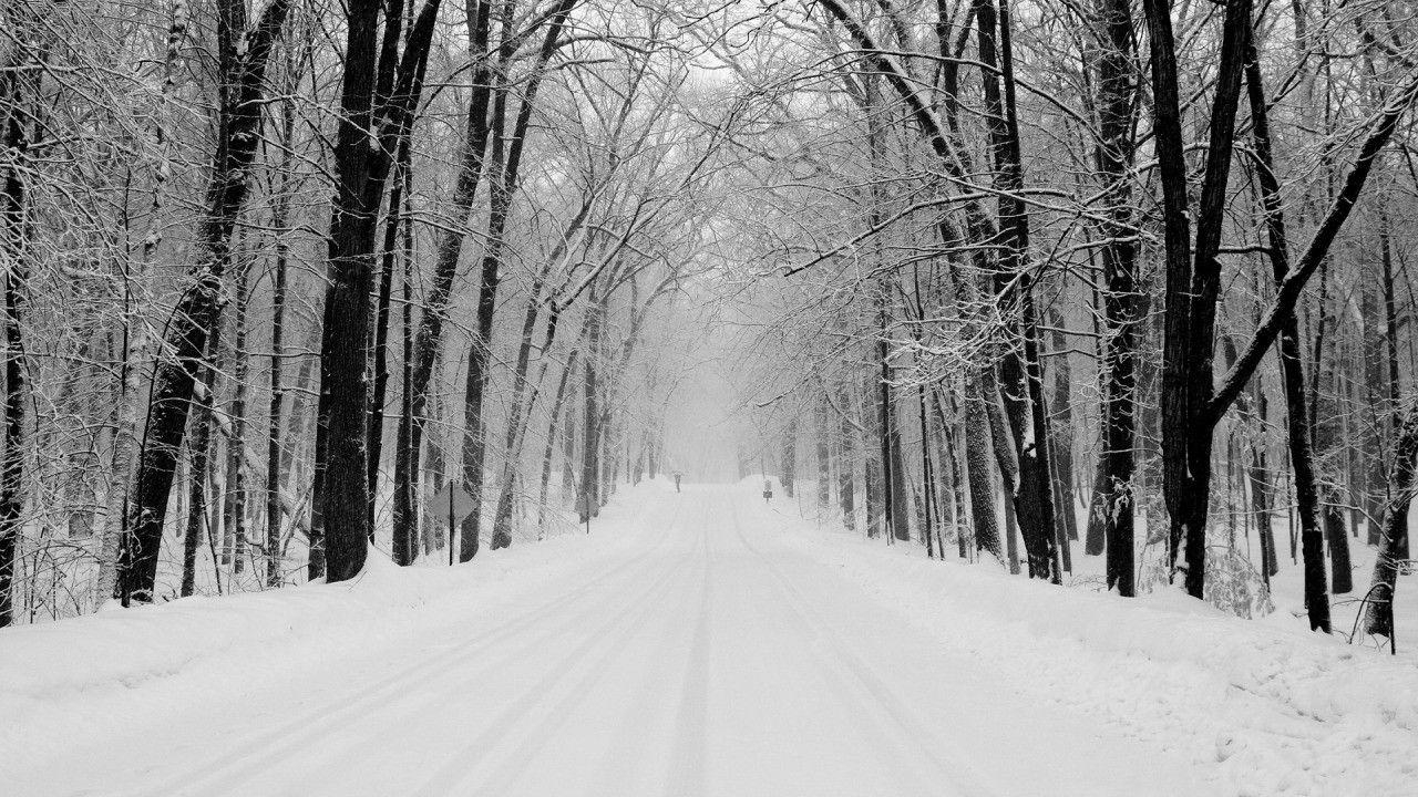 1280x720 Snowy Road Wallpaper, Desktop