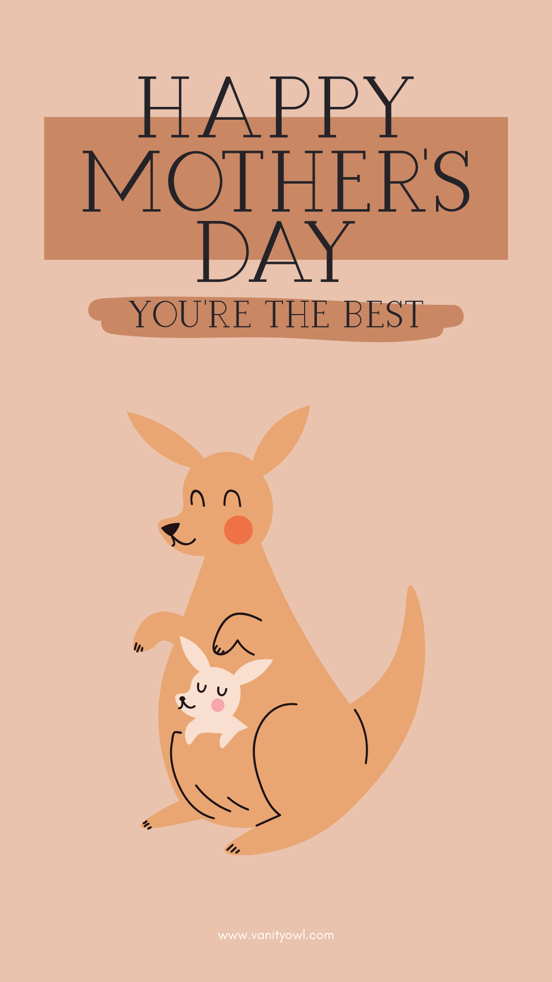 1080x1920 Happy Mothers Day Kangaroo Wallpaper, Phone