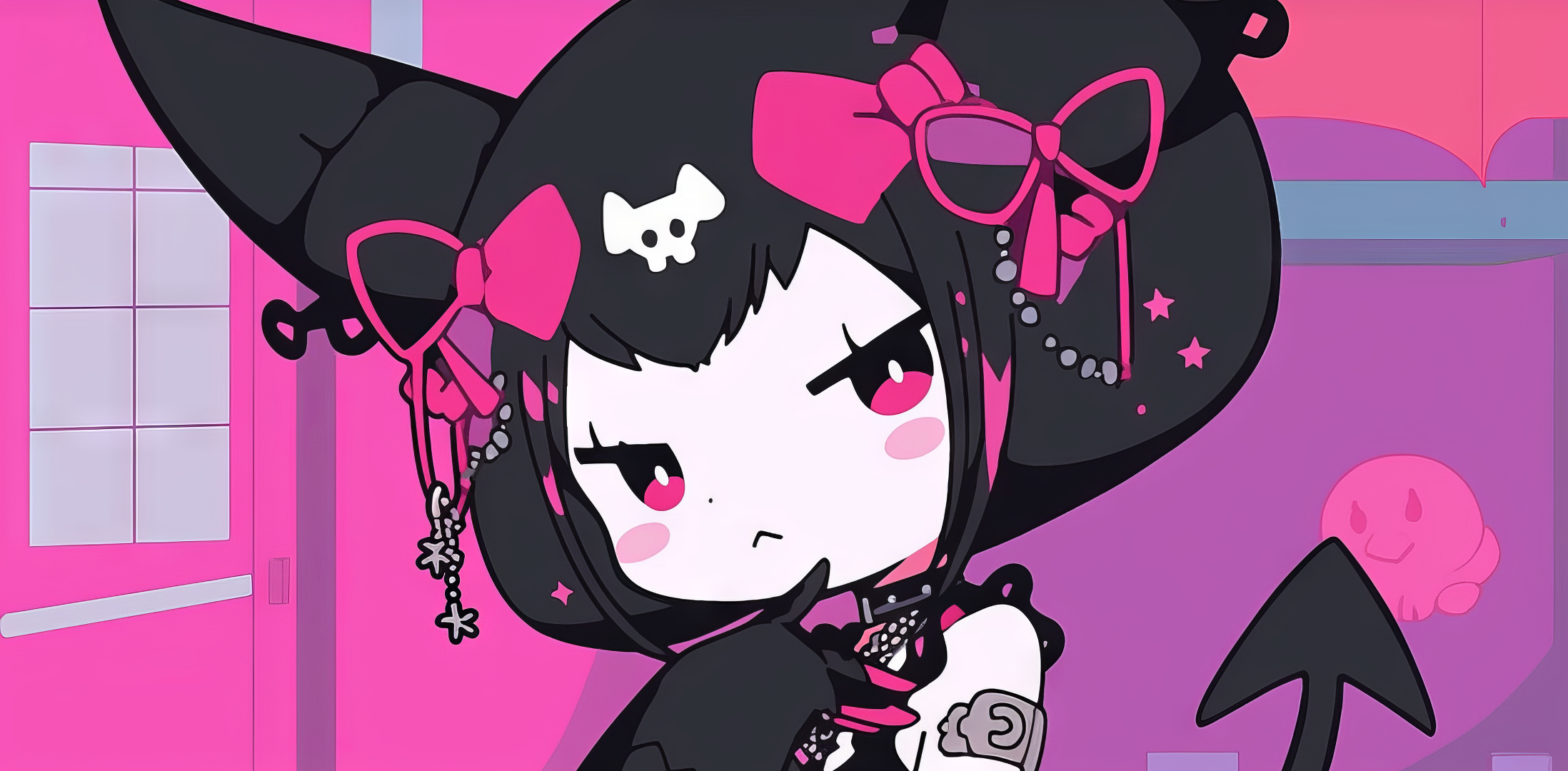 2200x1080 Kuromi (Onegai My Melody) HD Wallpaper and Background, Dual Screen