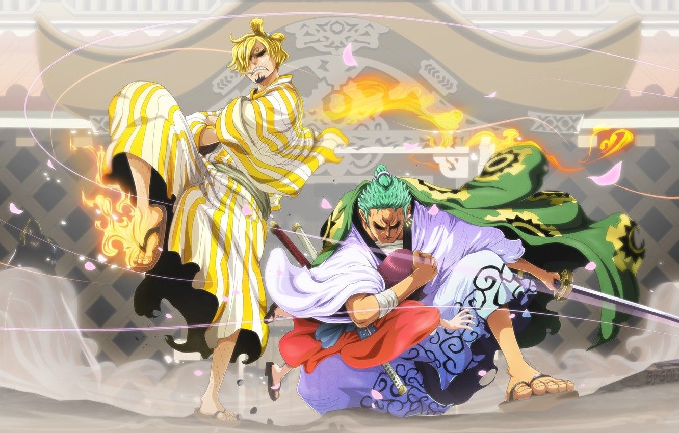 1340x850 Wallpaper One Piece, Anime, Asian, Manga, Kimono, Oriental, Asiatic, Sugoi, Zoro, Sanji, Japonese, OToko, O Toko, Shop Image For Desktop, Section сёнэн, Desktop