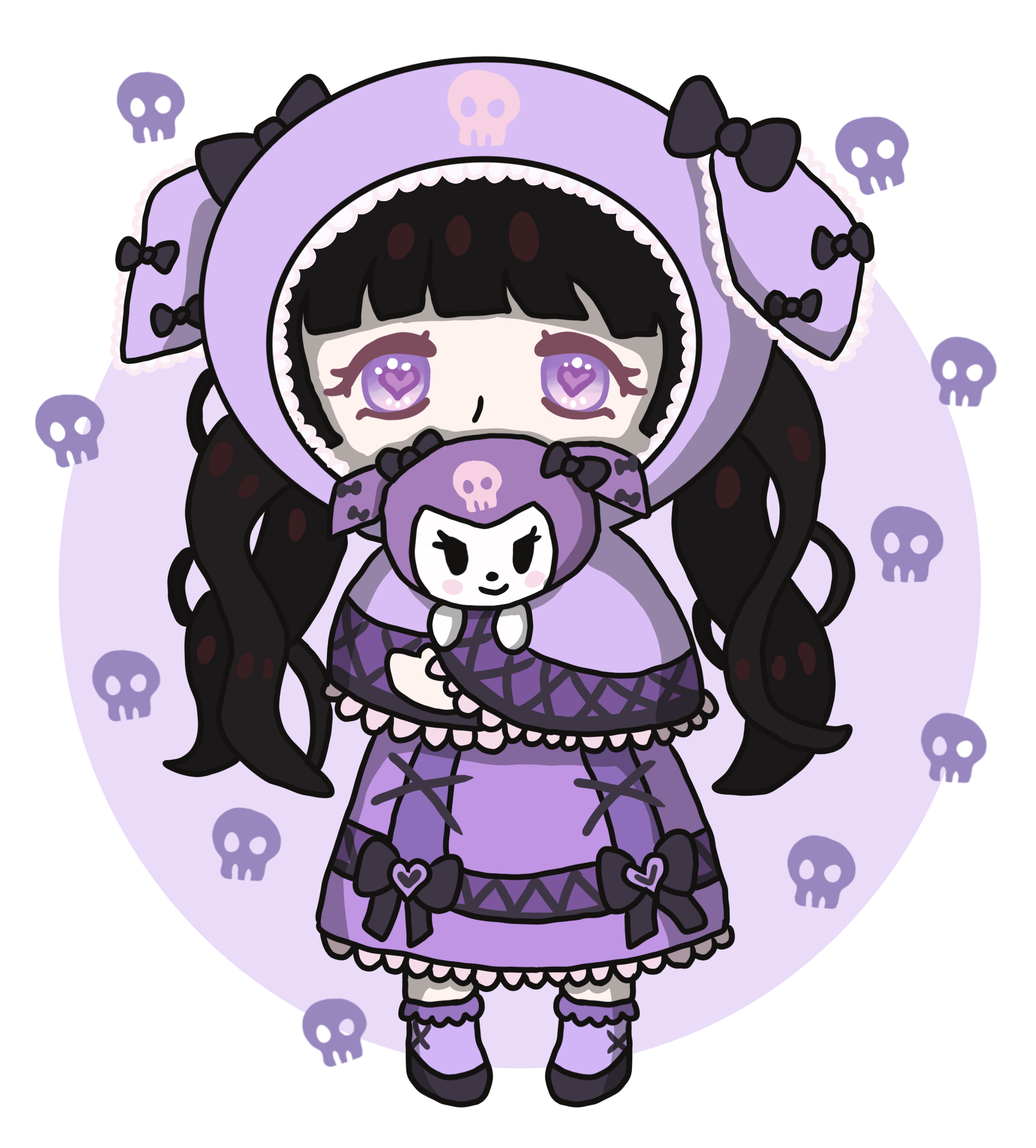 2510x2780 Drew a kuromi favorite fit girlie to celebrate me trading for all the kuromi ff items I wanted :), Phone