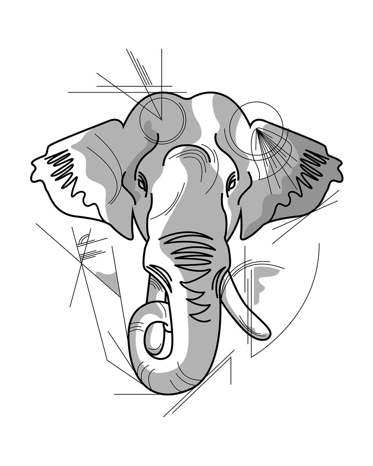 1200x1500 Original Tattoo, Elephant. Elephant wall decor, Elephant sketch, Elephant wall decals, Phone