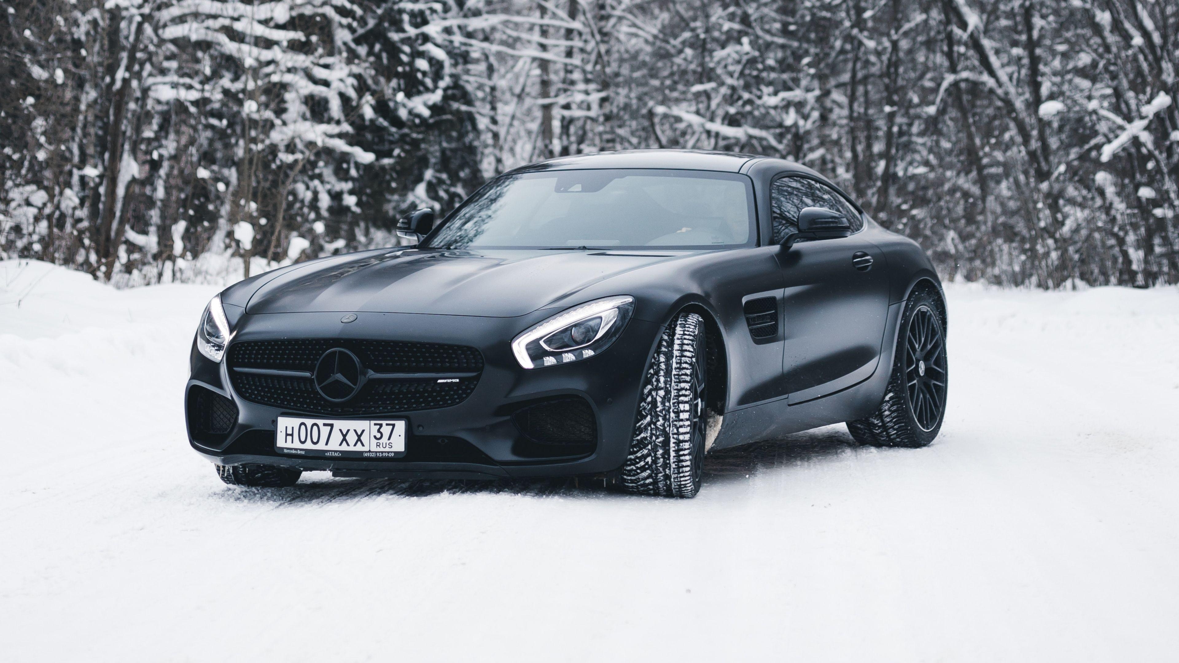 3840x2160 Black Mercedes Amg Gt In Snow 4k snow wallpaper, mercedes, Desktop