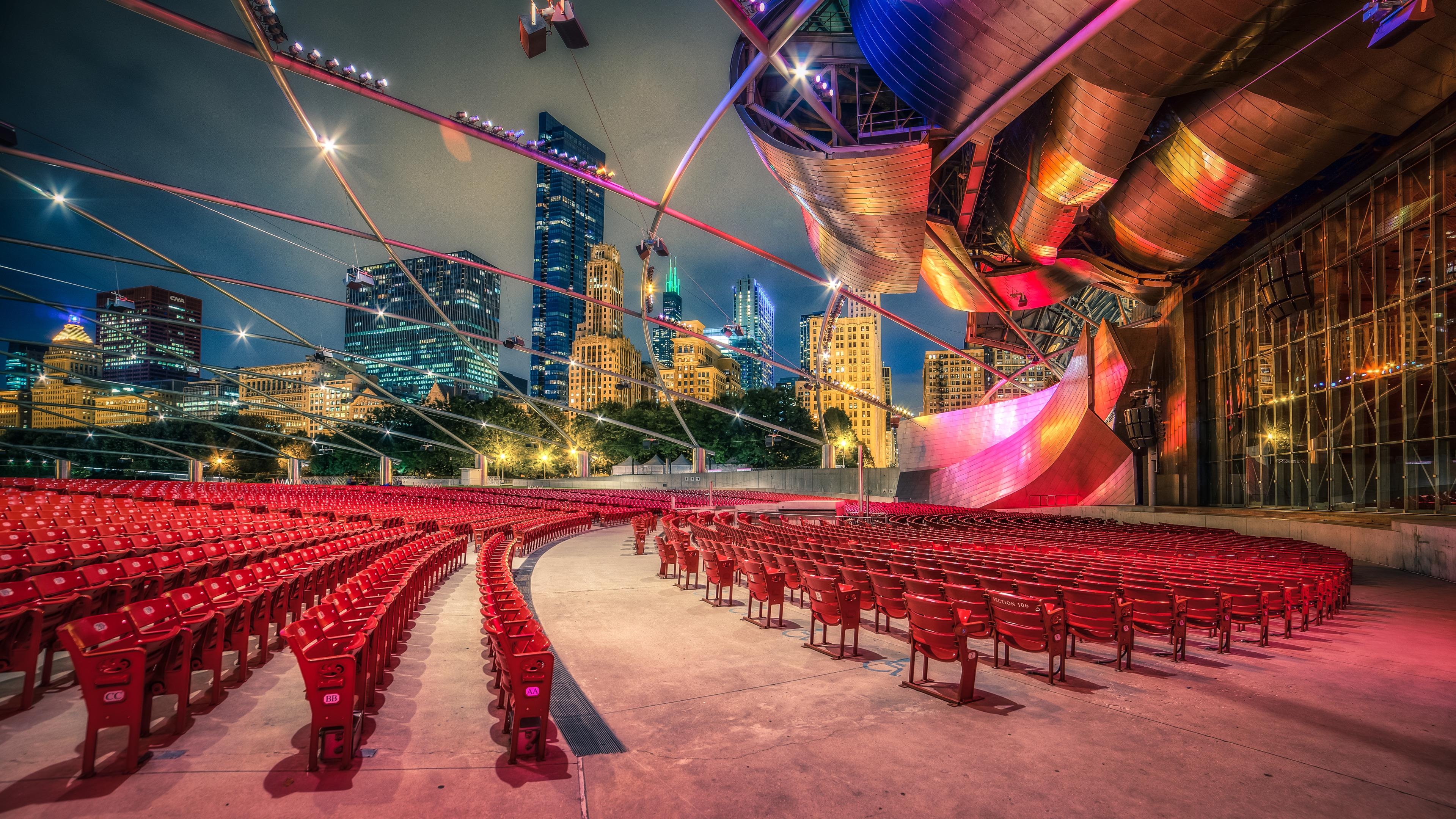 3840x2160 Millennium Park, Jay Pritzker Pavilion, Chicago, Illinois widescreen, Desktop